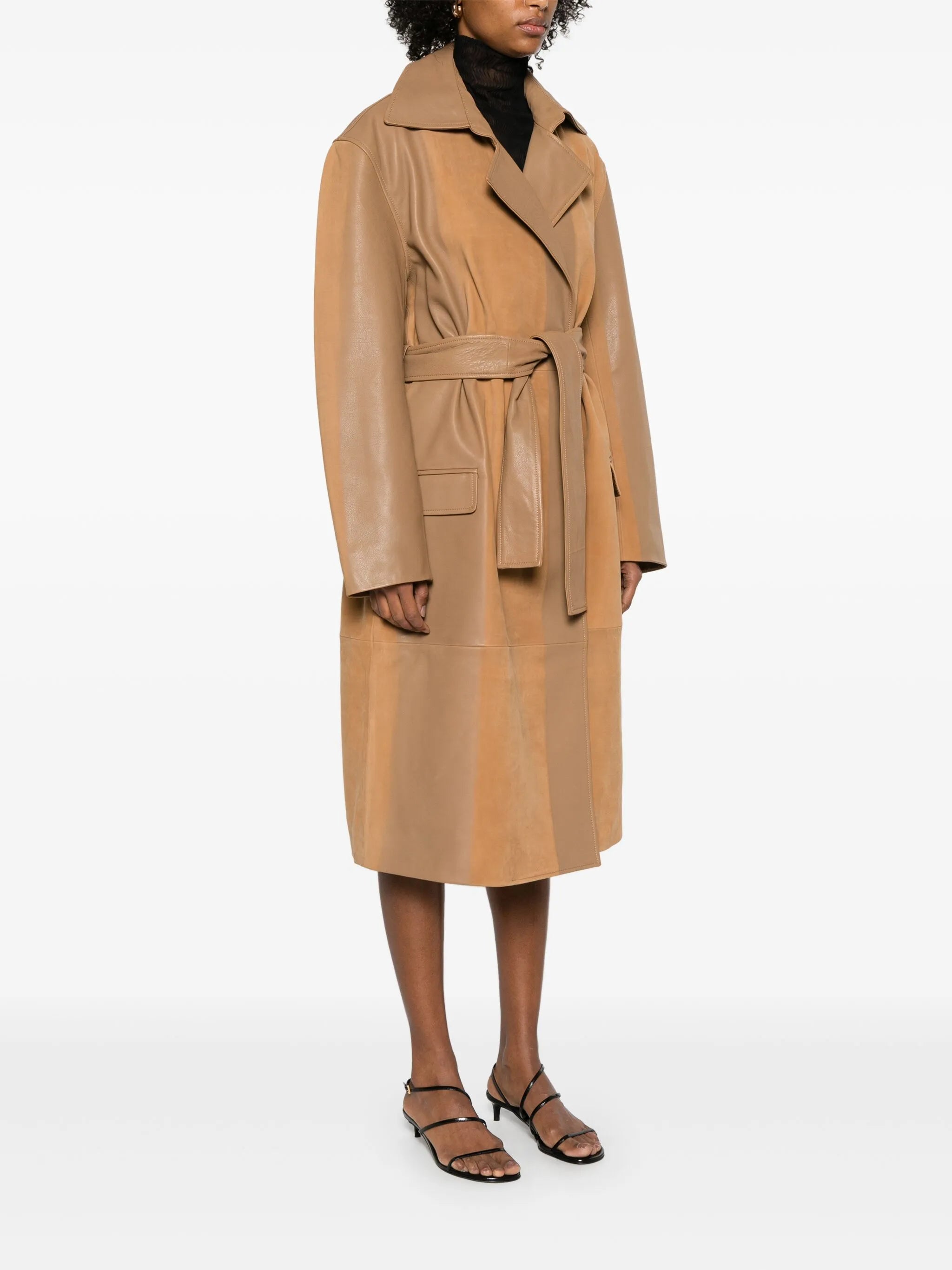 scuffed-leather coat
