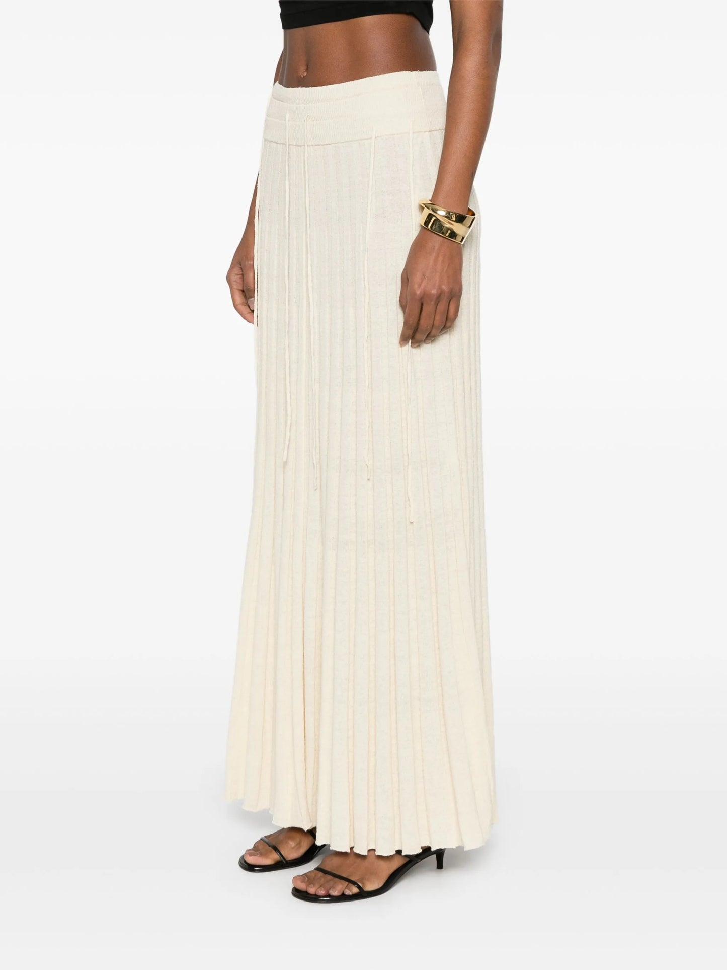 pleated maxi skirt