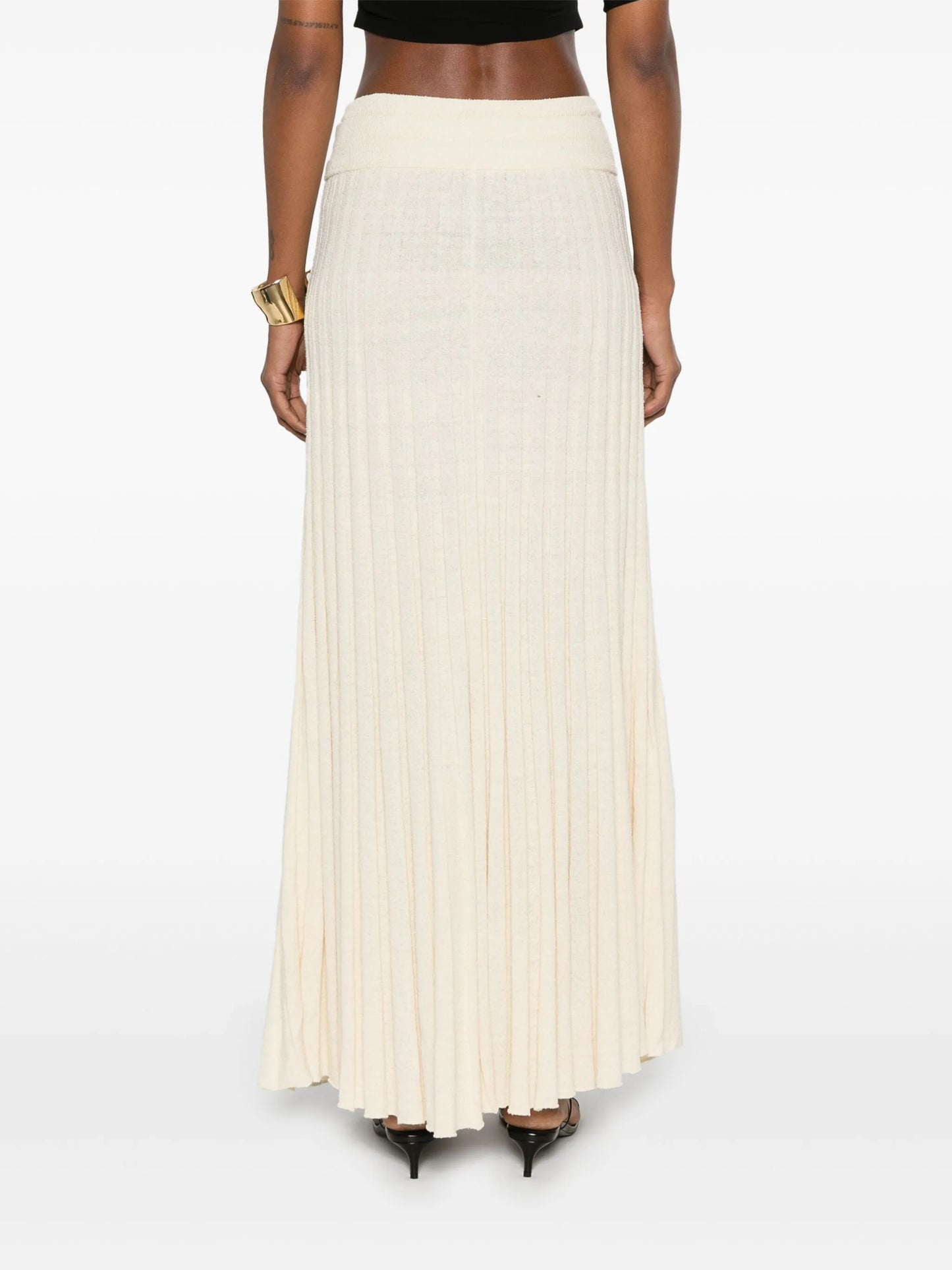 pleated maxi skirt