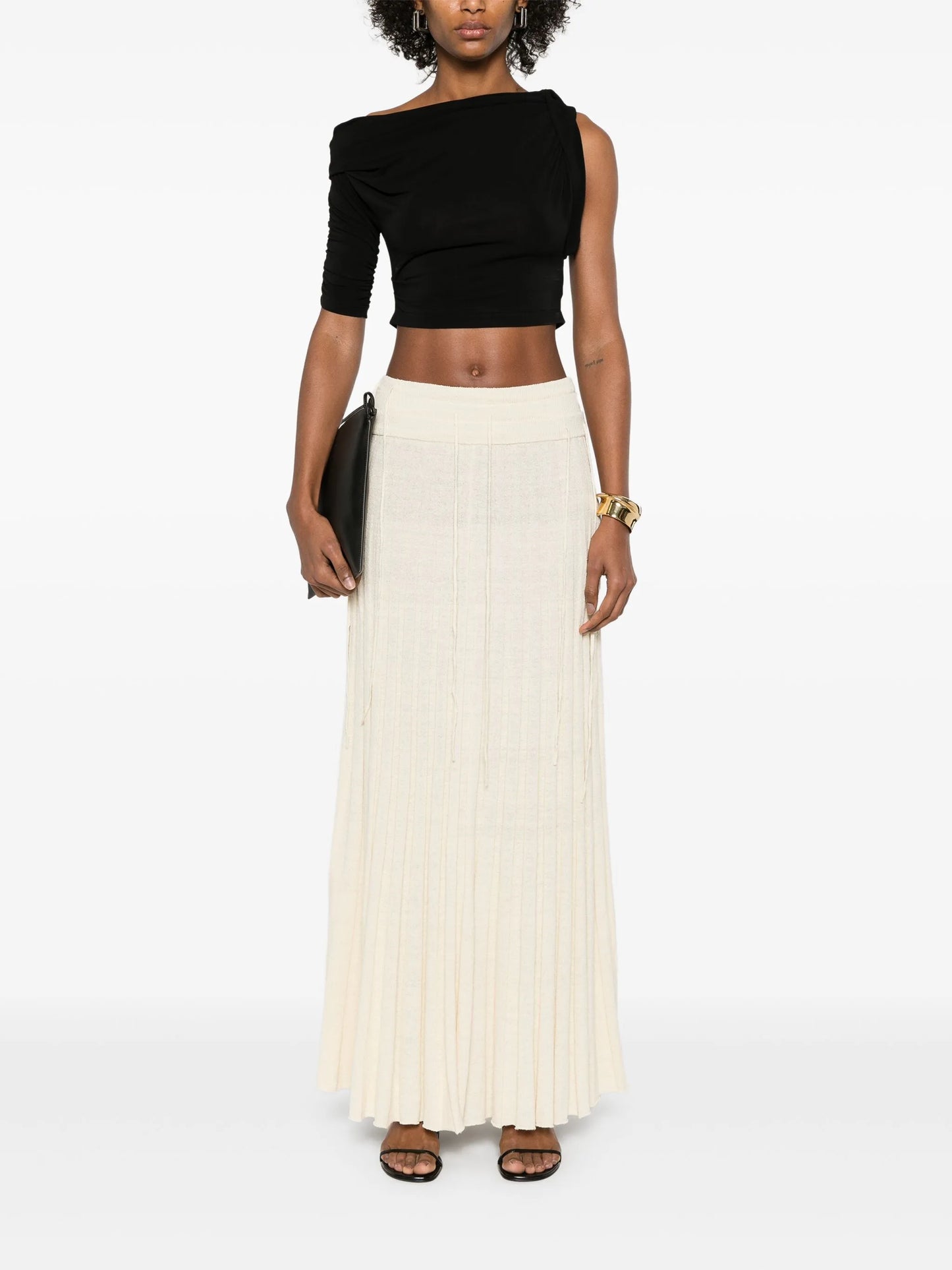 pleated maxi skirt