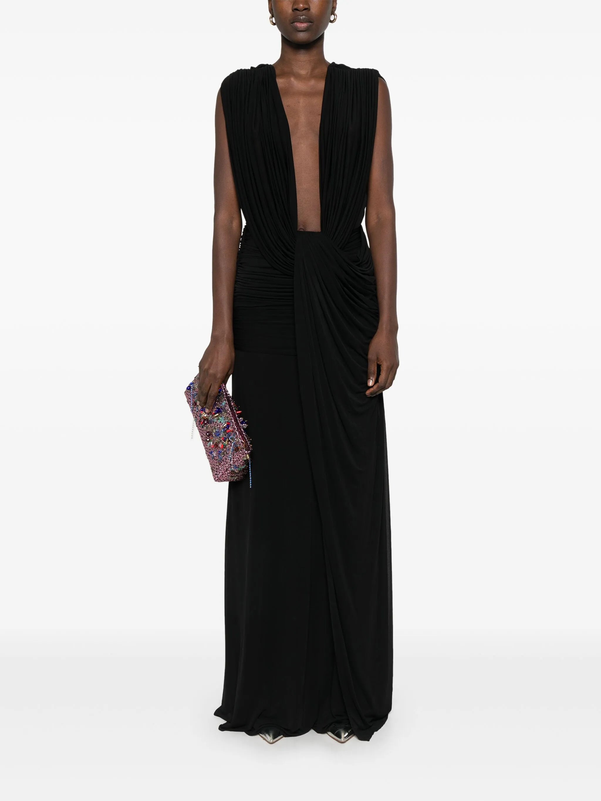 draped maxi dress