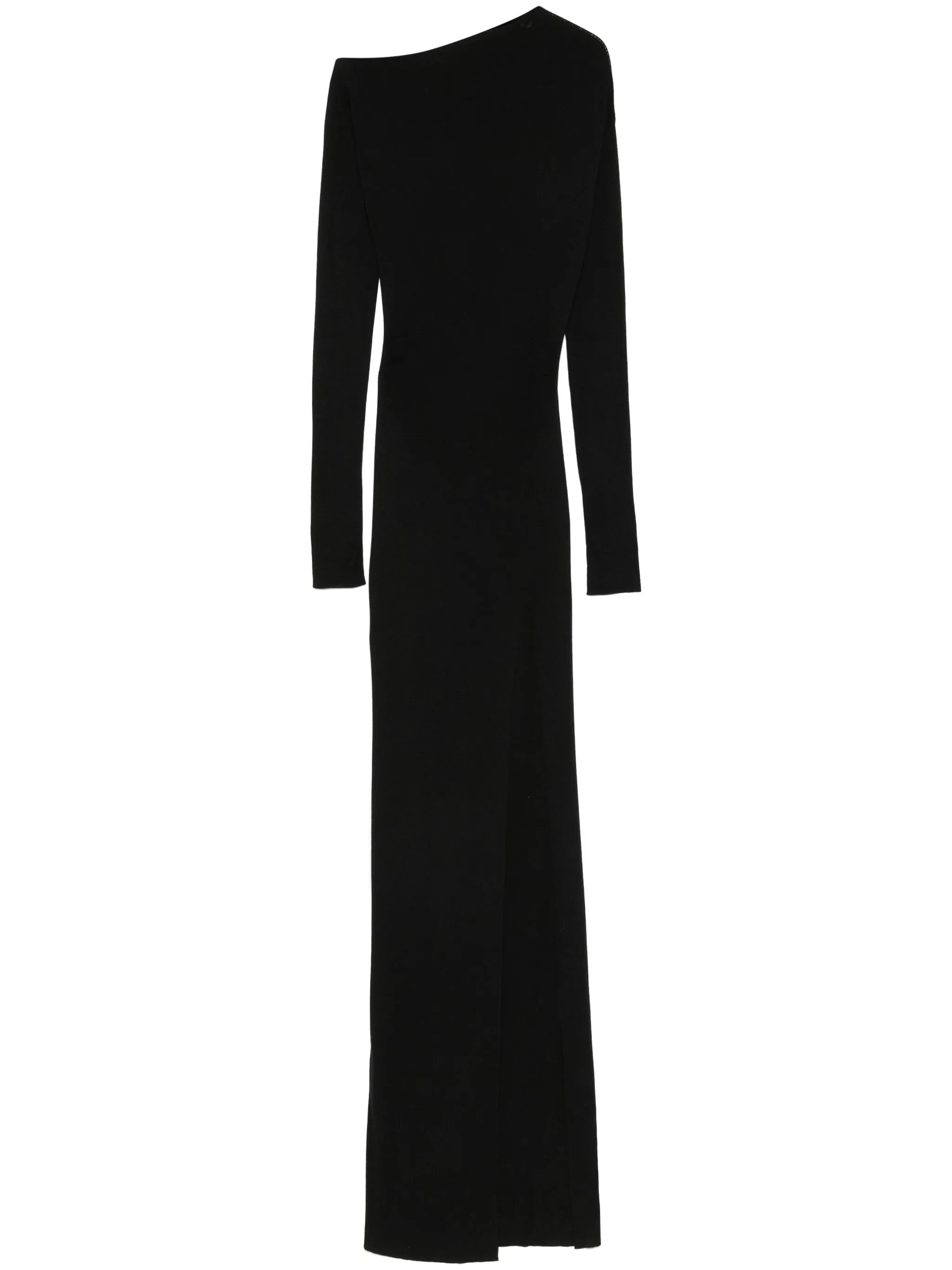 asymmetric fine-knit midi dress