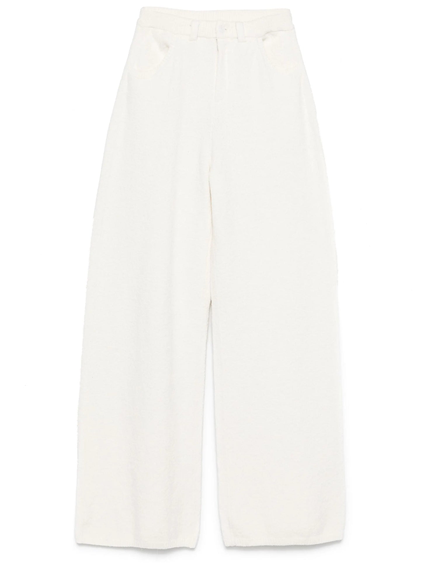 wide-leg knitted trousers