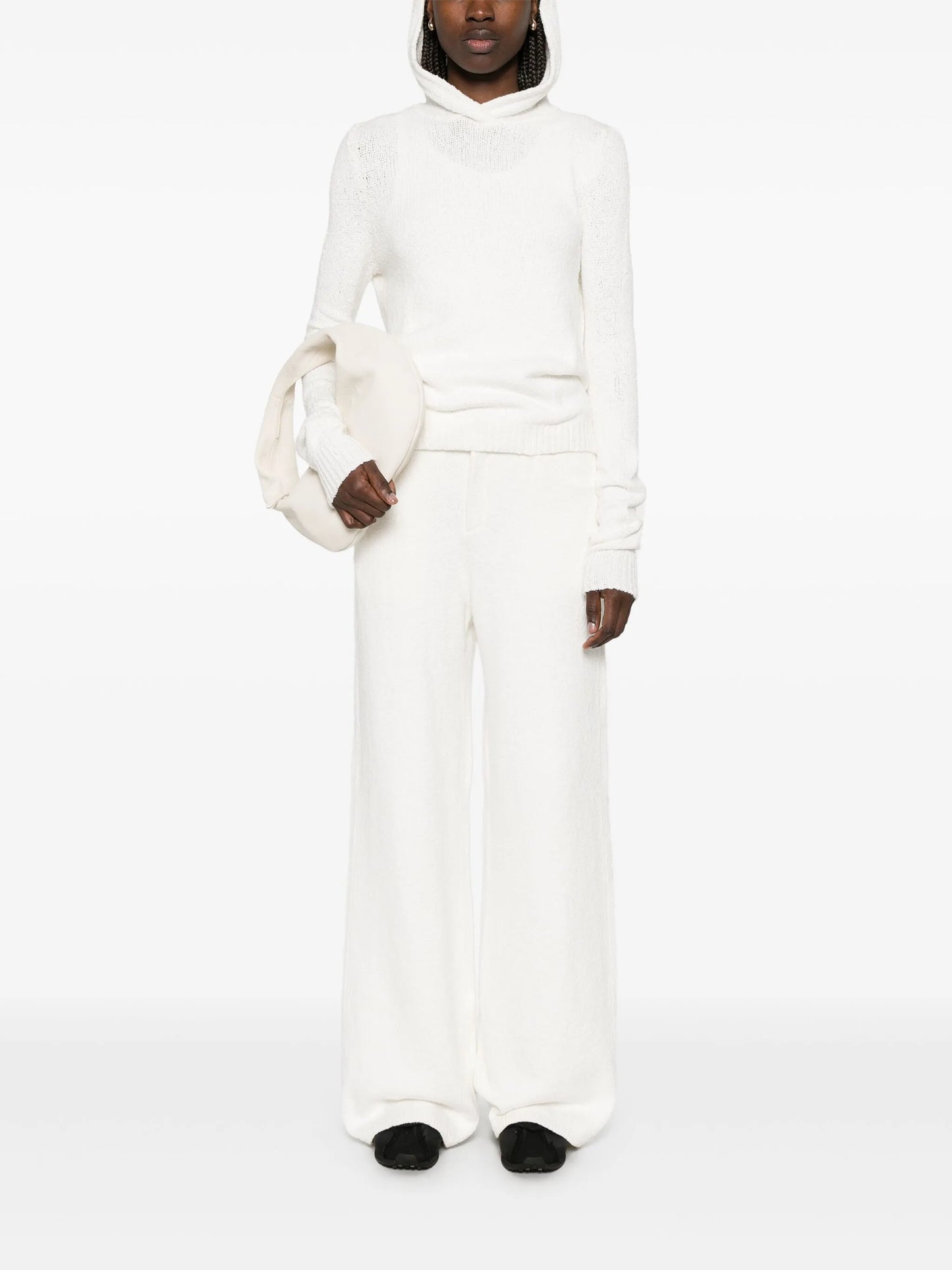 wide-leg knitted trousers
