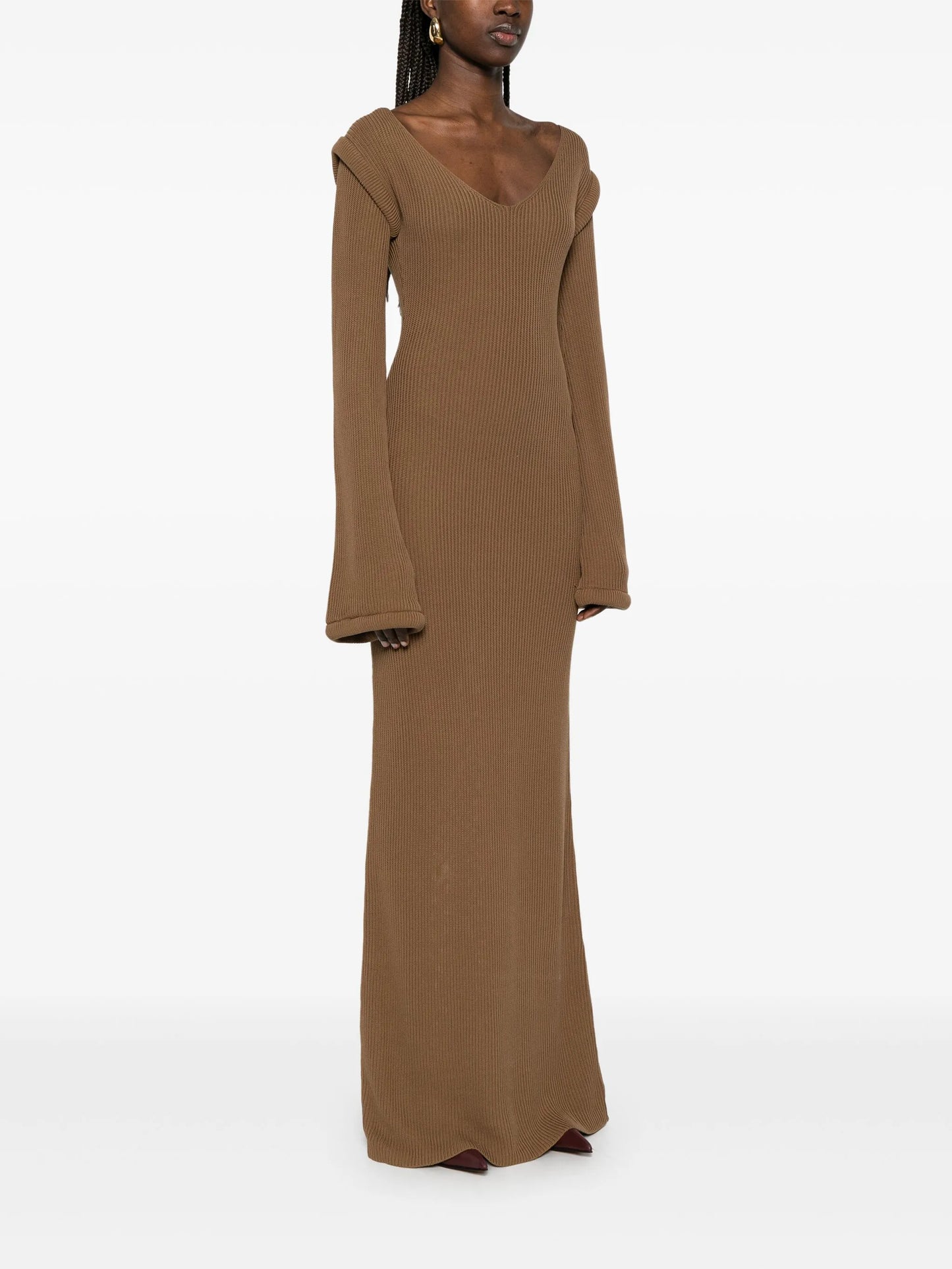 ribbed-knit maxi dress
