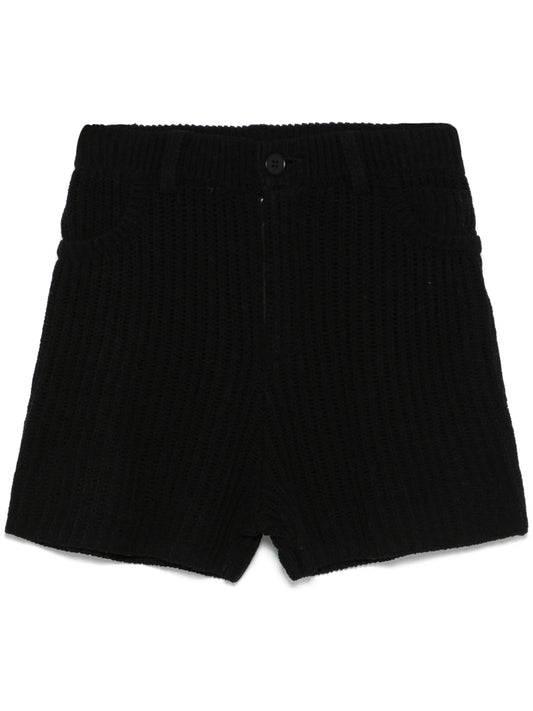 ribbed-knit shorts