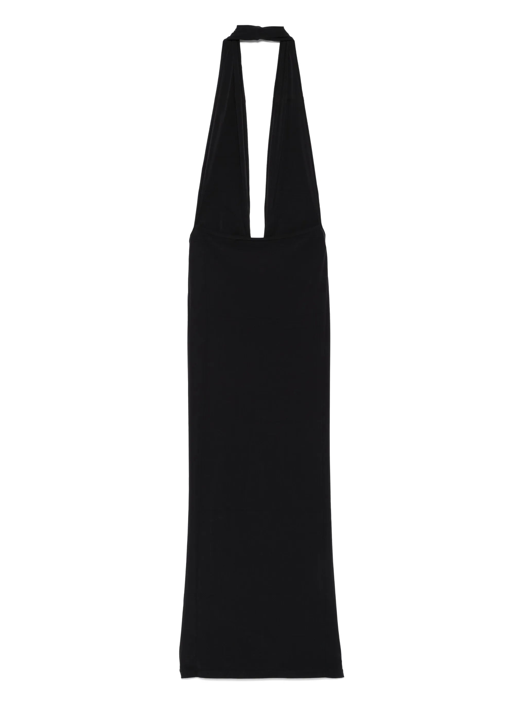 orbit-detail halterneck maxi dress