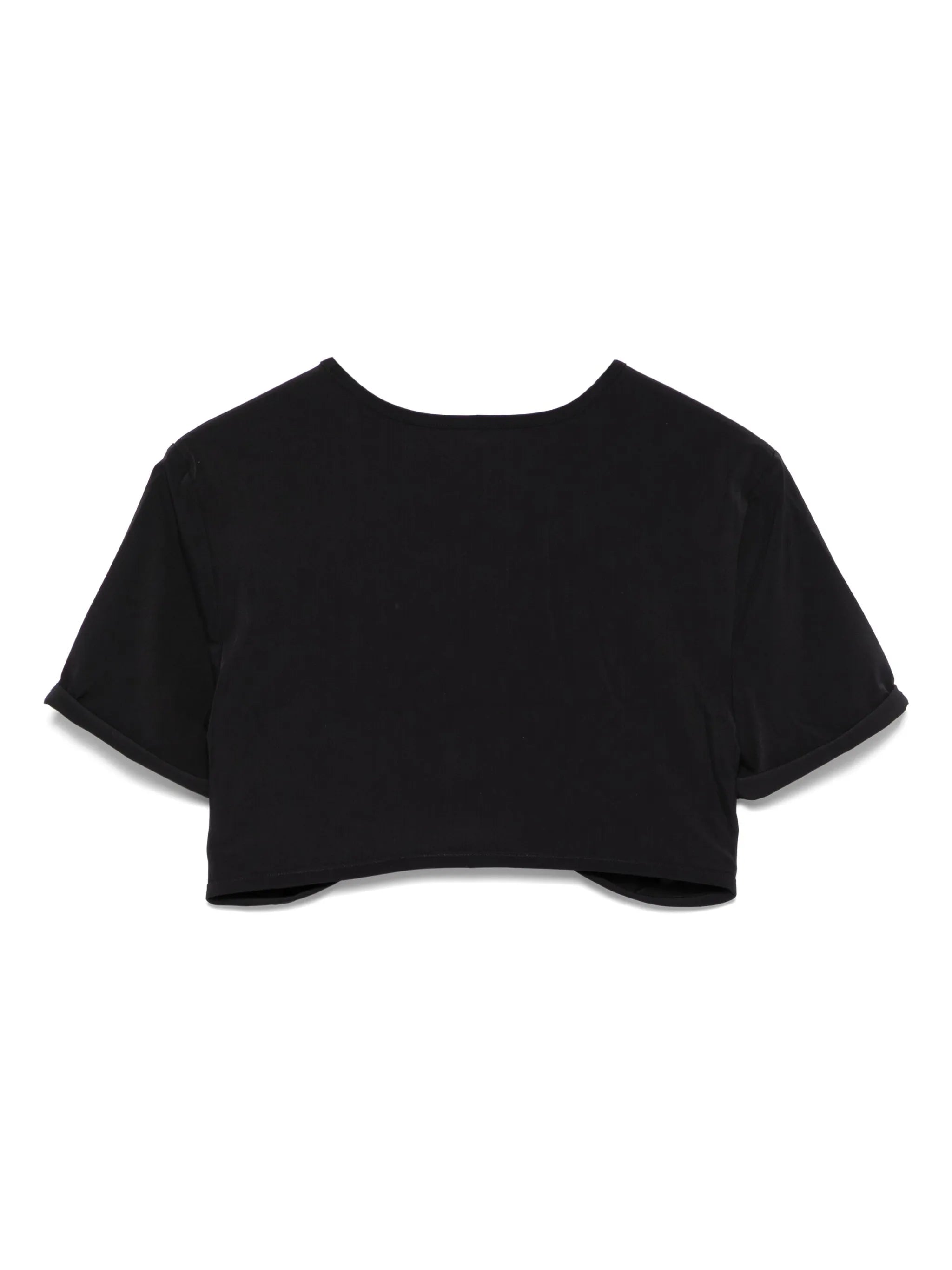 ruched orbit-detail crop top