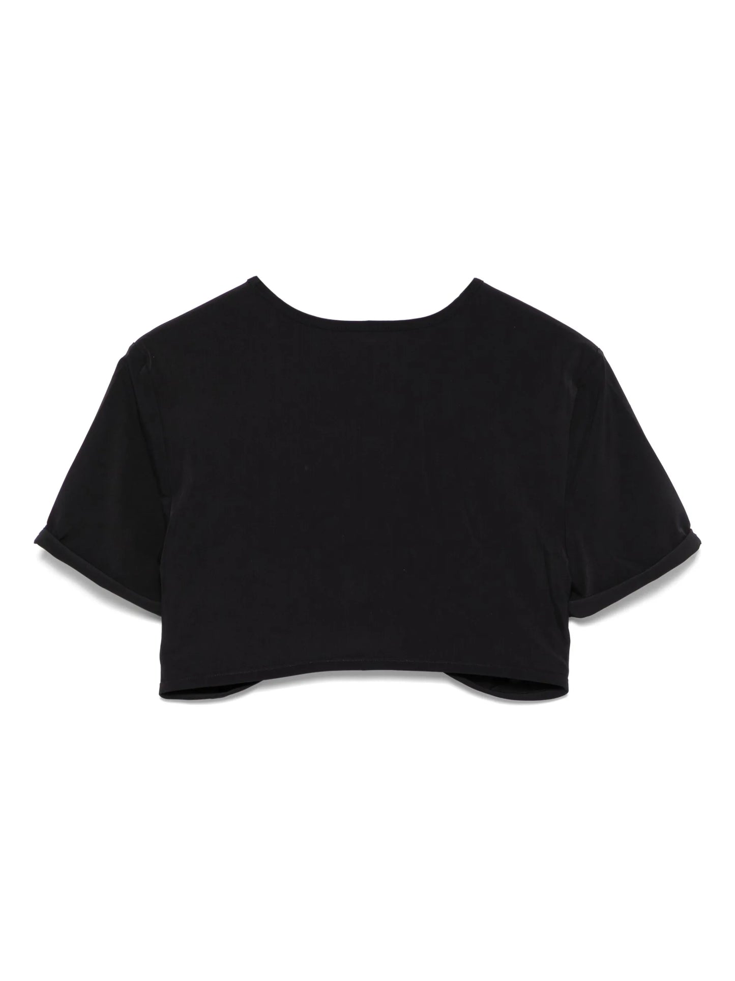 ruched orbit-detail crop top