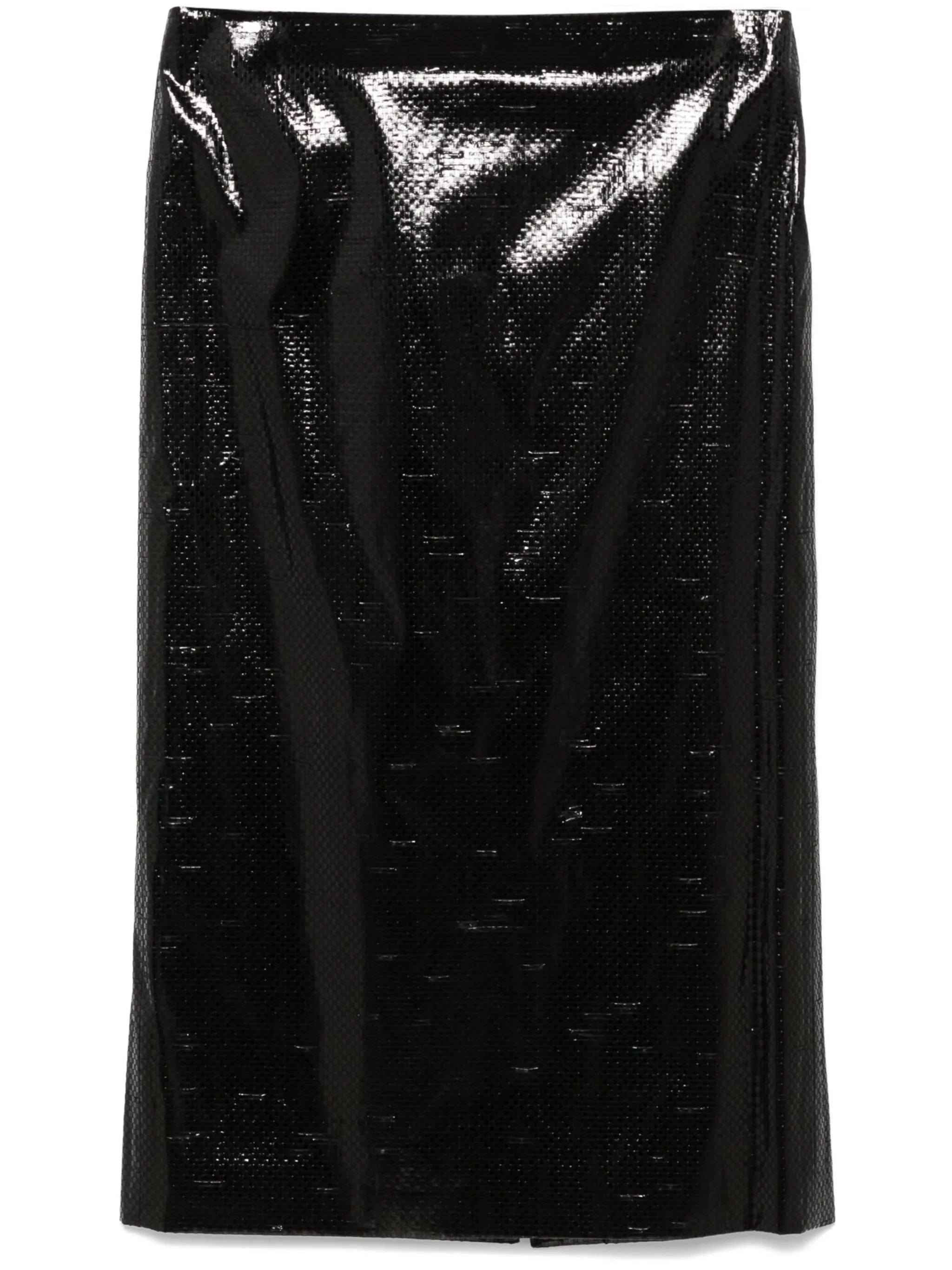 tarpaulin pencil midi skirt