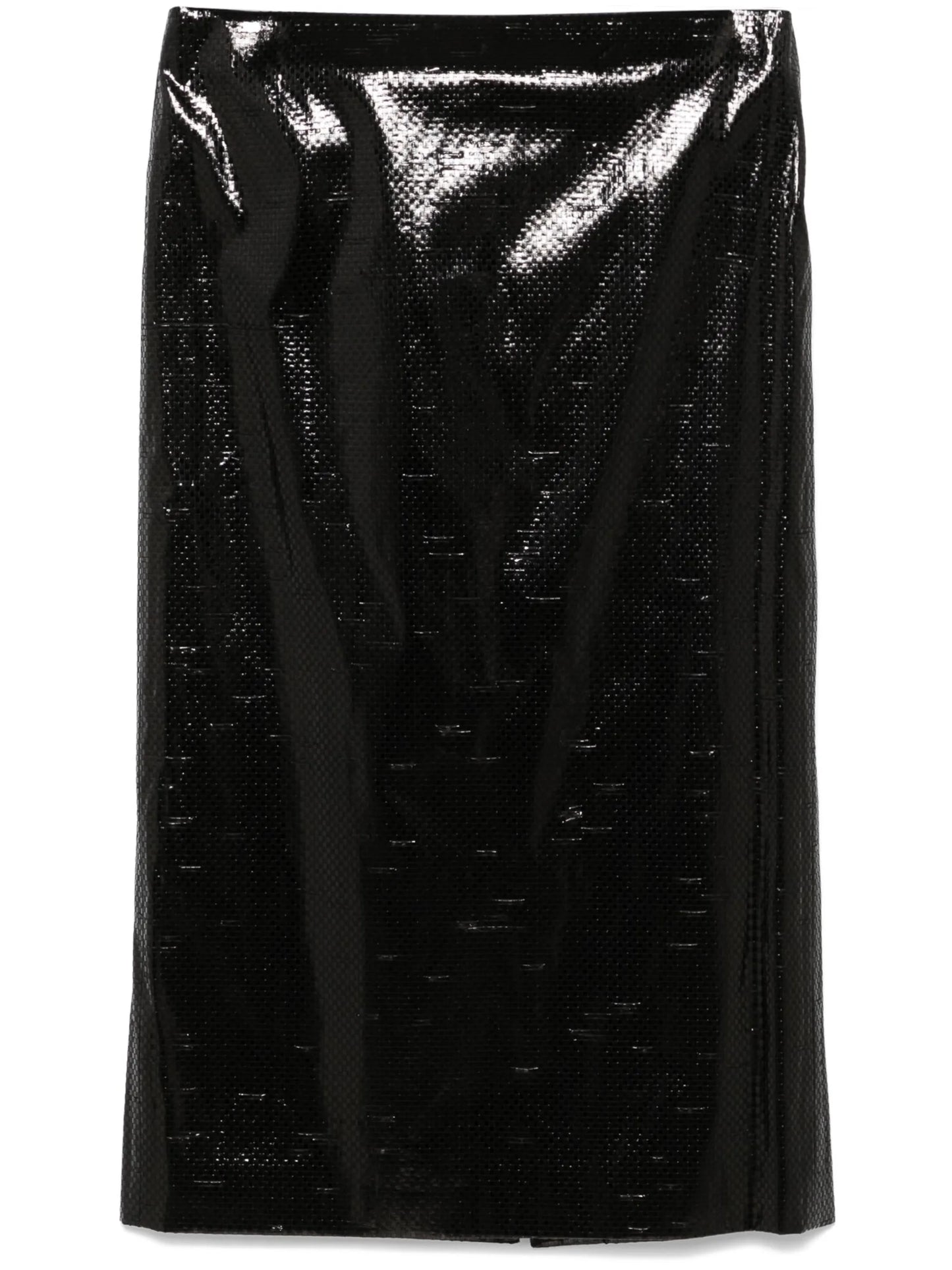 tarpaulin pencil midi skirt