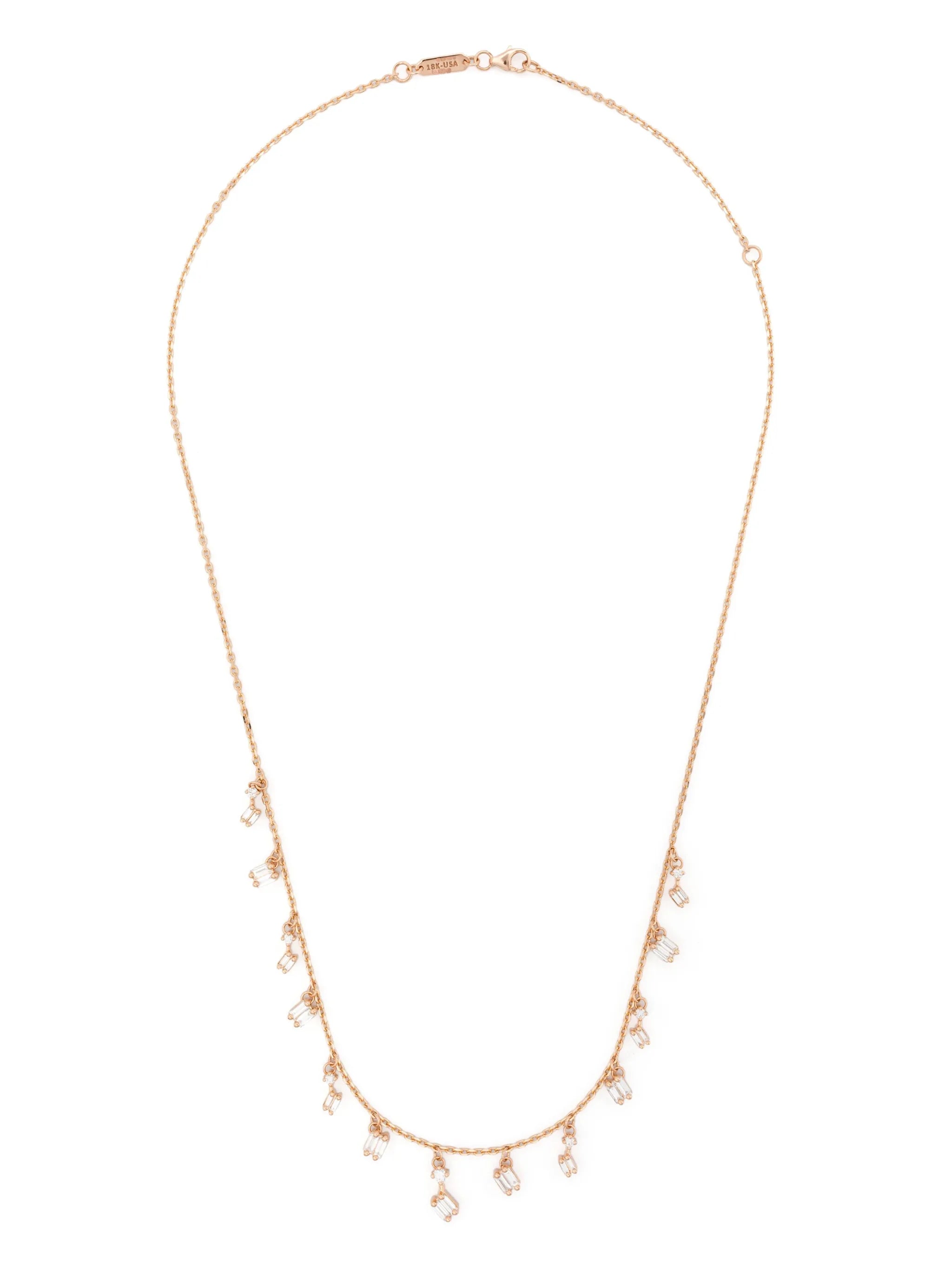 18kt rose gold Dangle diamond necklace