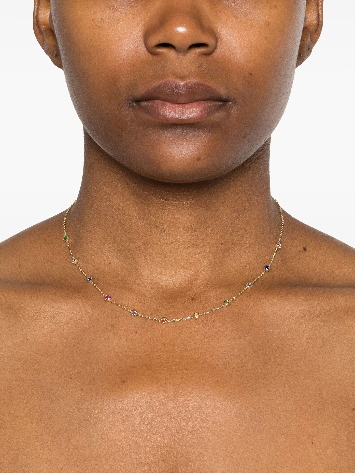 14kt yellow gold sapphire necklace