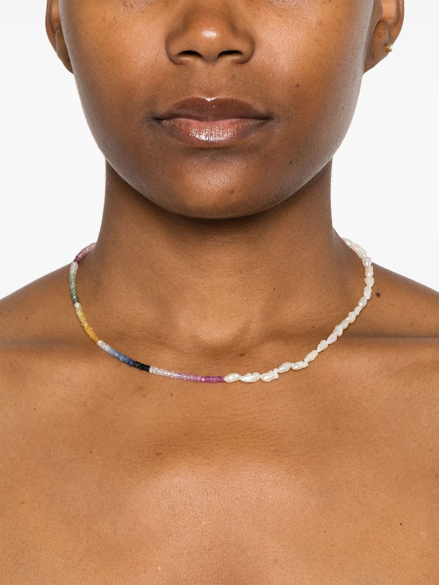 9kt yellow gold Can´t Decide sapphire and pearl necklace