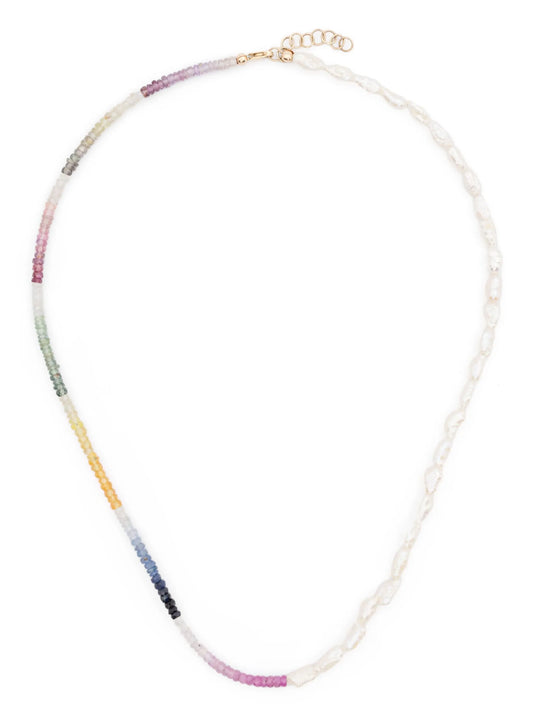 9kt yellow gold Can´t Decide sapphire and pearl necklace