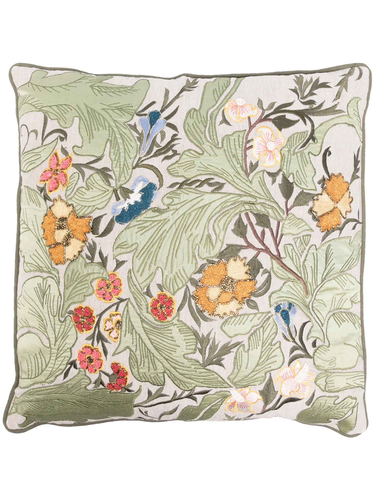 garden-embroidered cushion (50cm x 50cm)