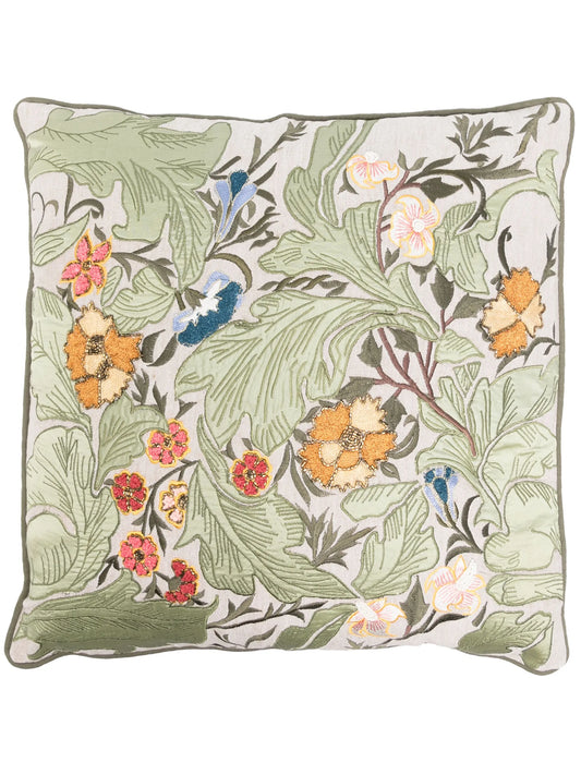 garden-embroidered cushion (50cm x 50cm)