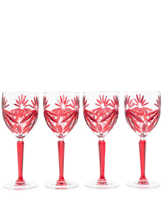 Stars crystal wine glasses set (set of four)