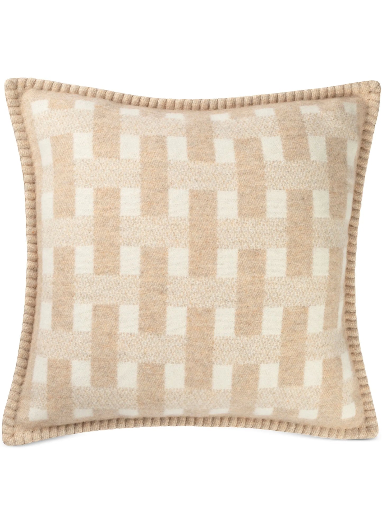 basketweave wool cushion
