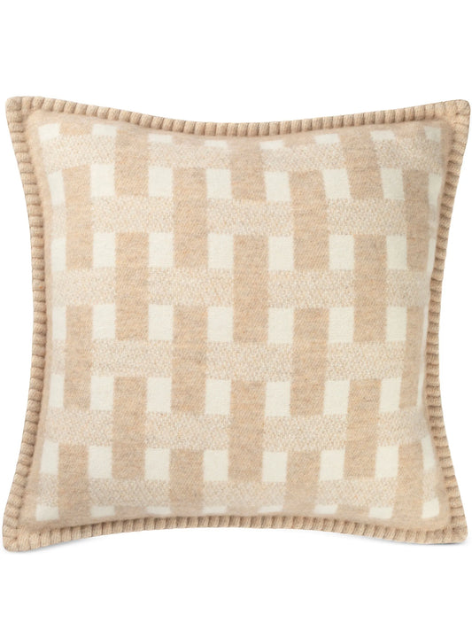 basketweave wool cushion