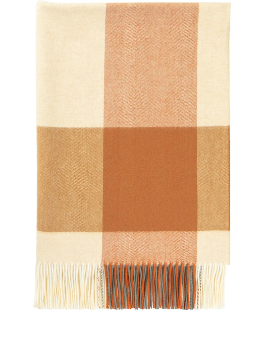 block-border wool throw