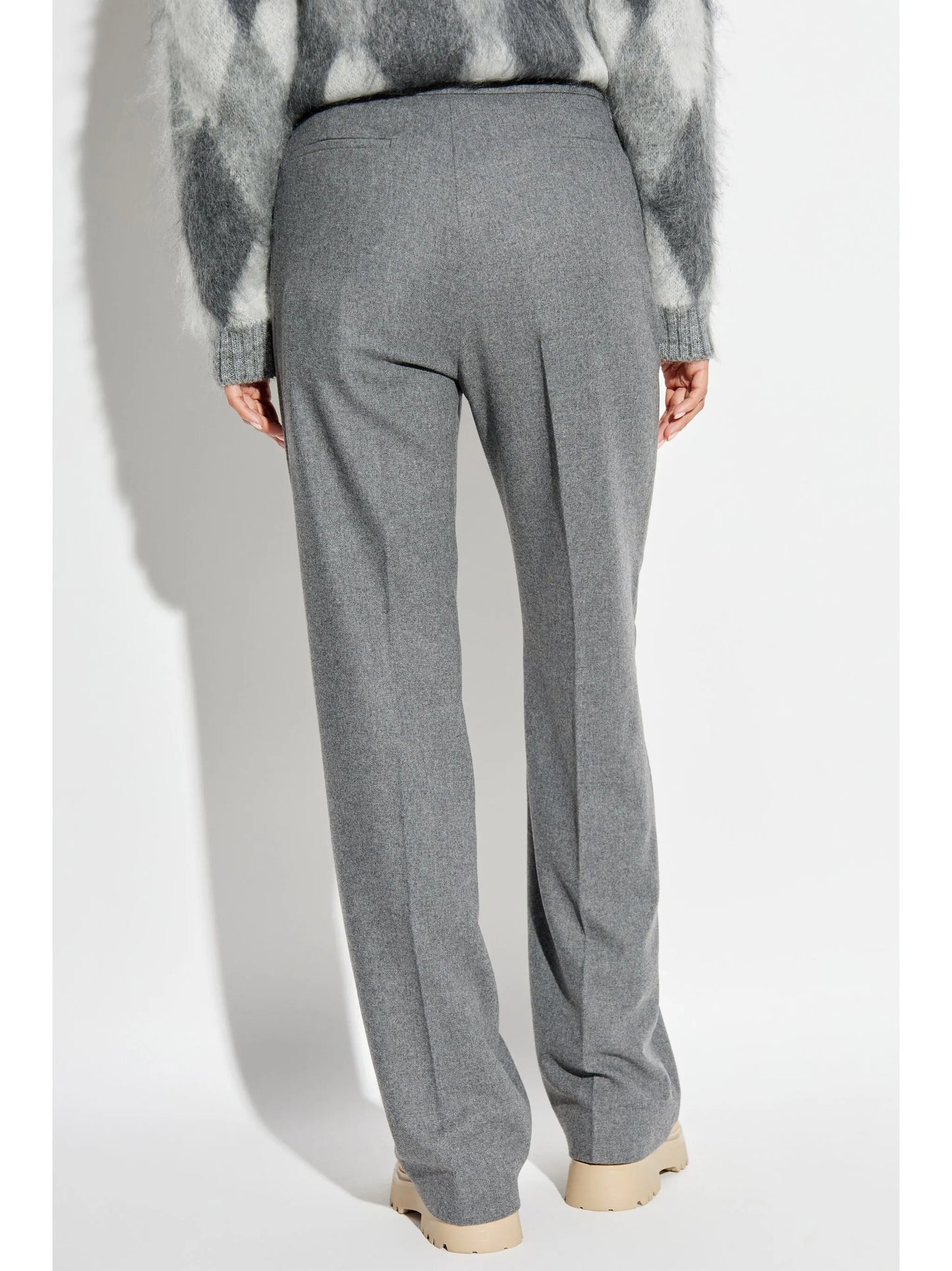 pressed-crease trousers