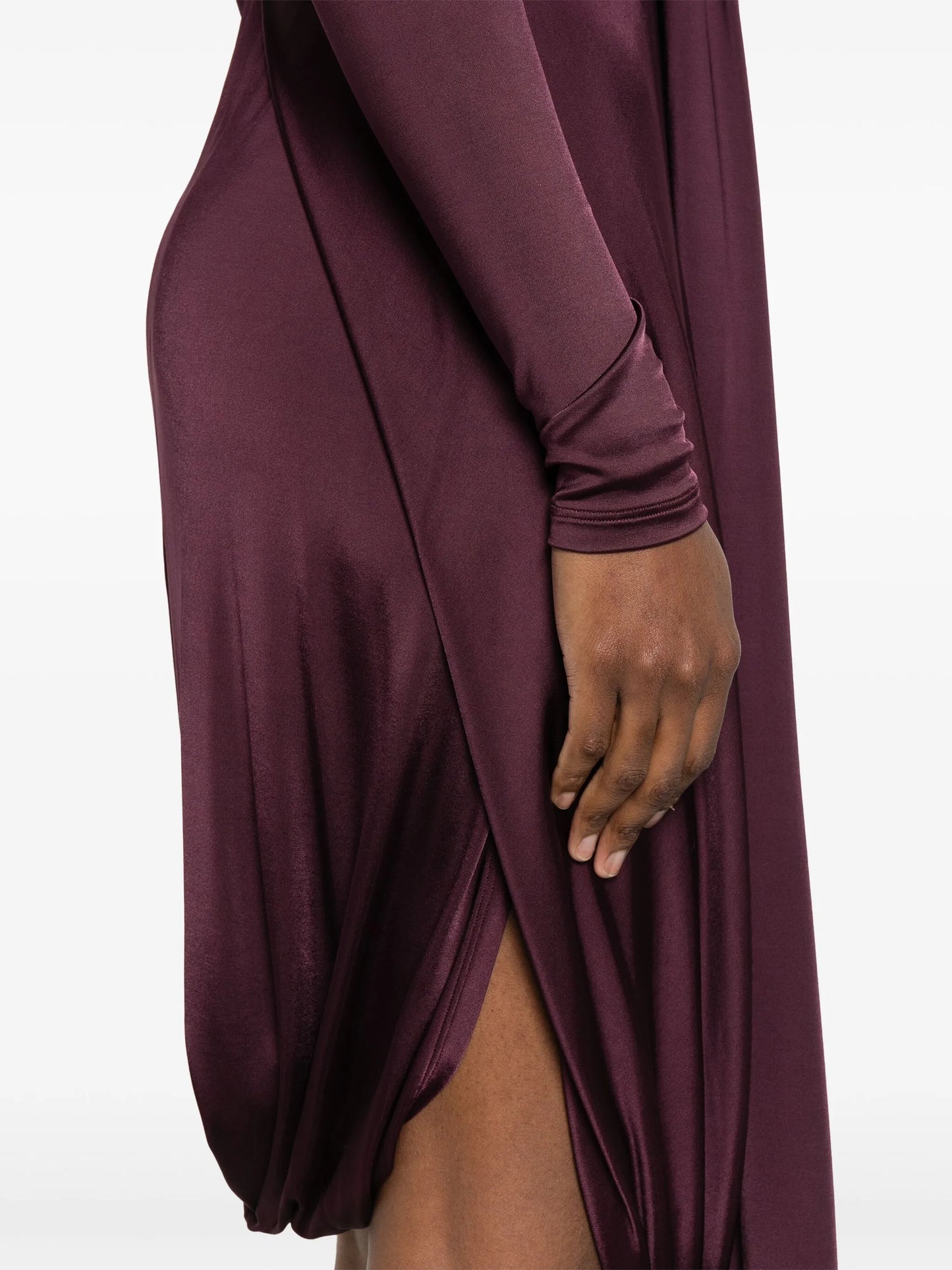 knot-detail V-neck midi dress