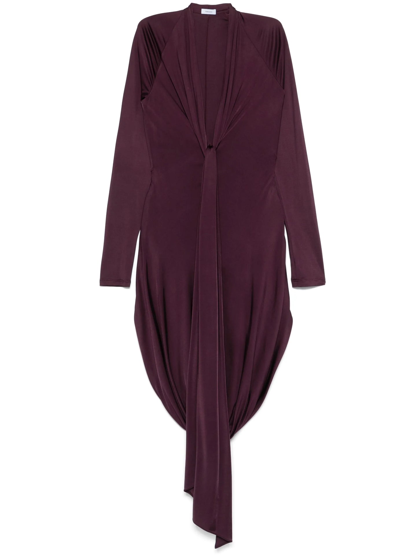 knot-detail V-neck midi dress