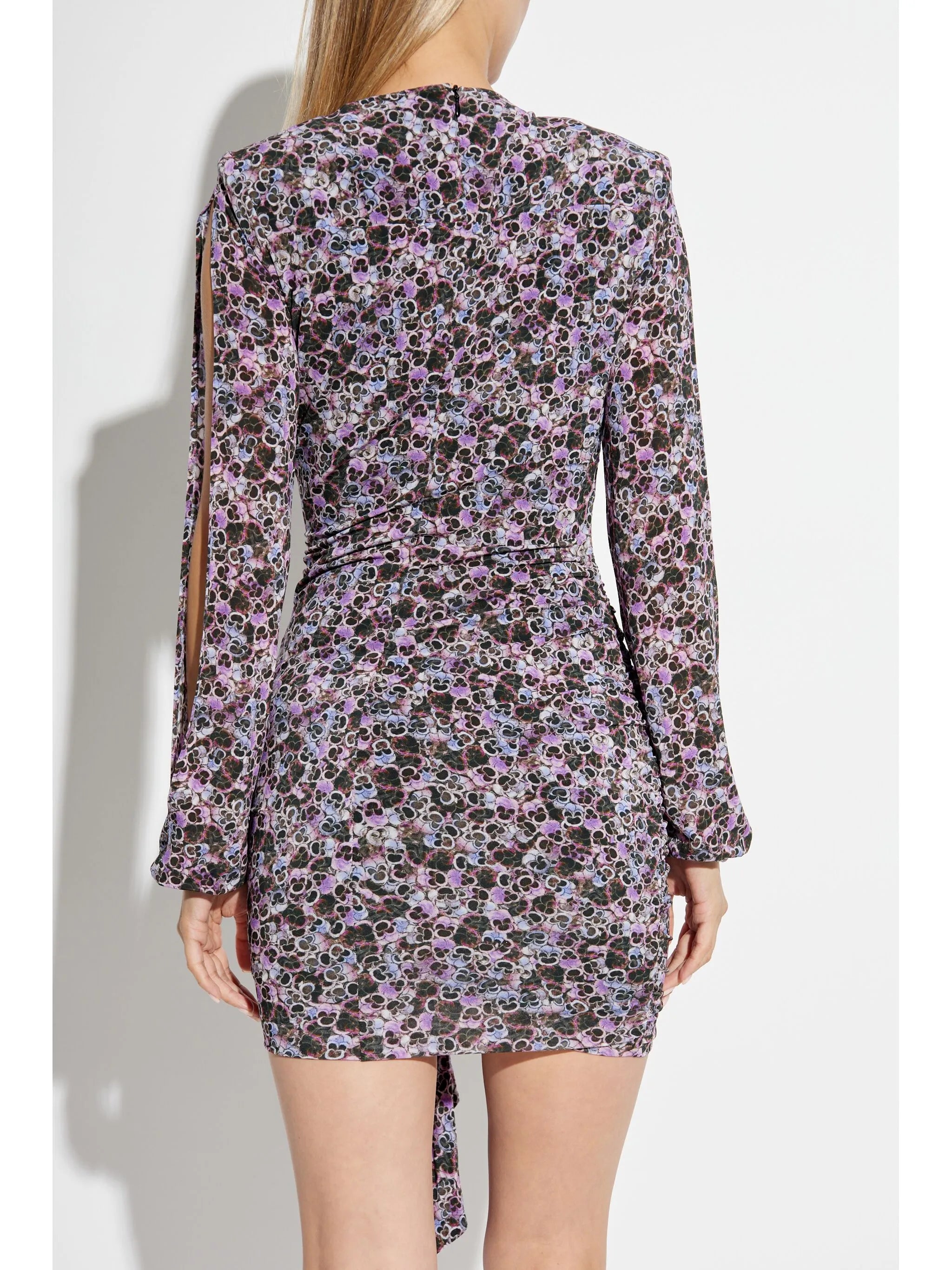 Vinia gathered printed-jersey dress
