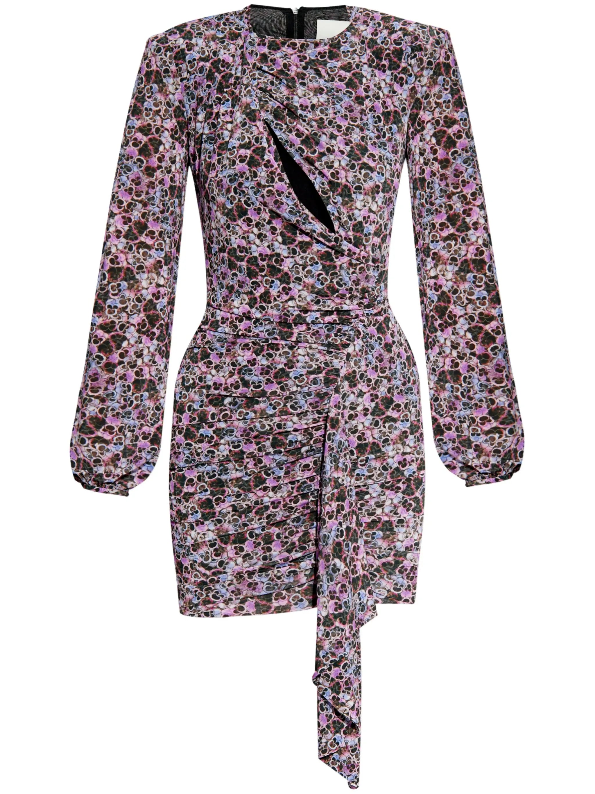 Vinia gathered printed-jersey dress