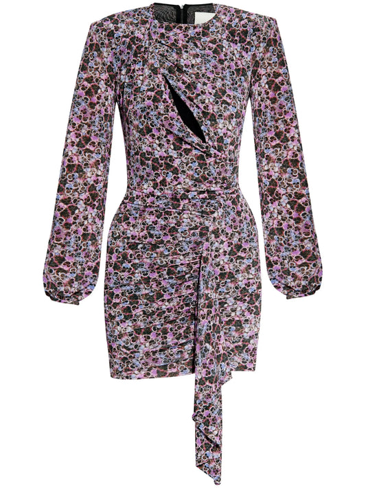 Vinia gathered printed-jersey dress