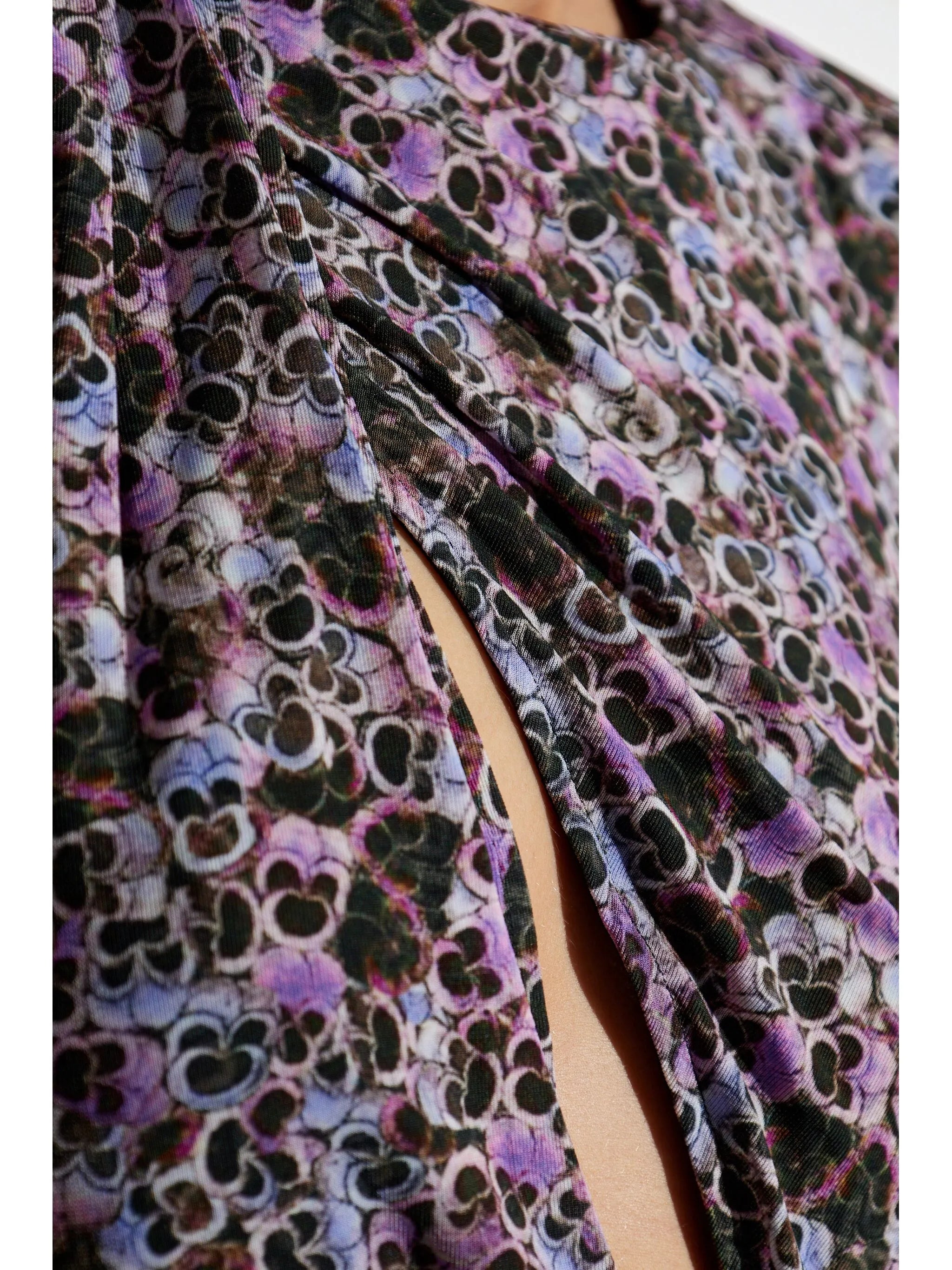 Vinia gathered printed-jersey dress