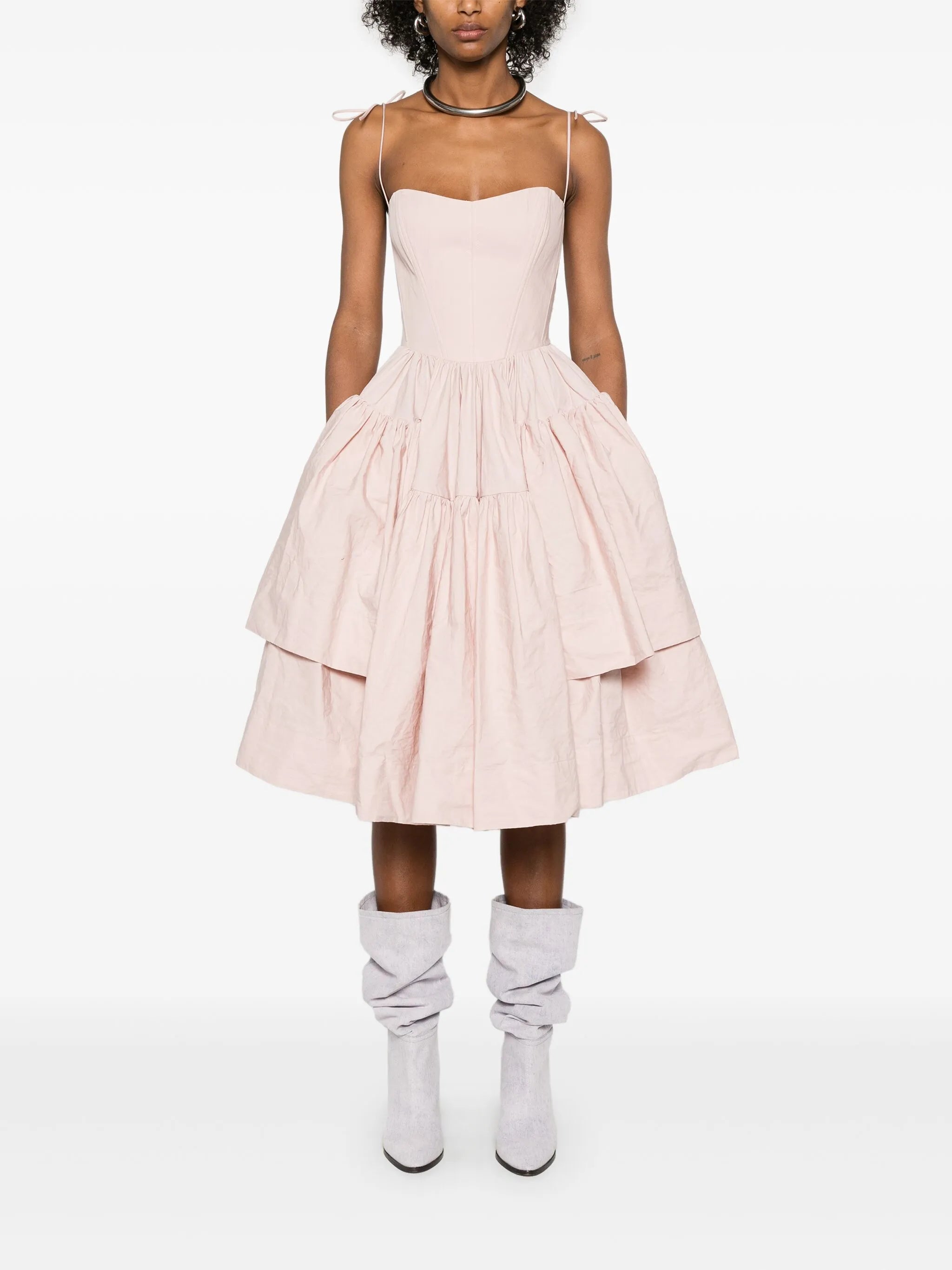 wrinkled corset dress