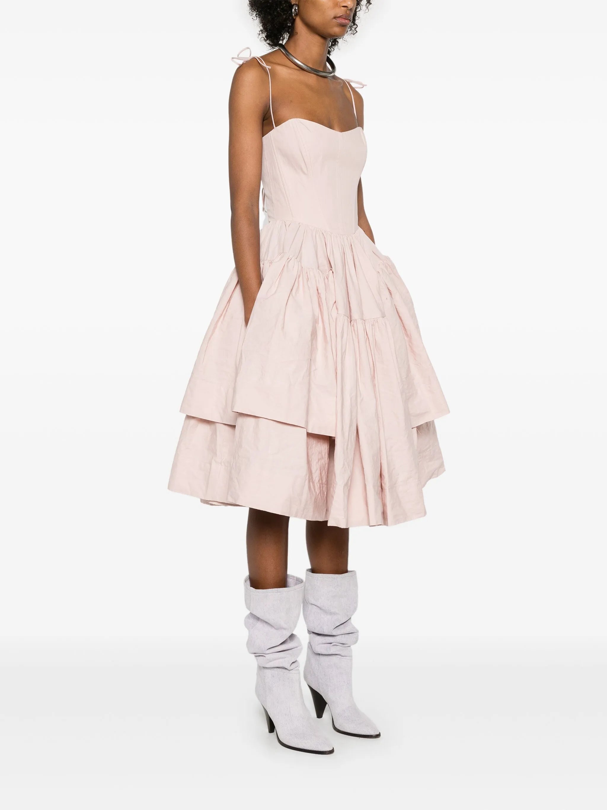 wrinkled corset dress