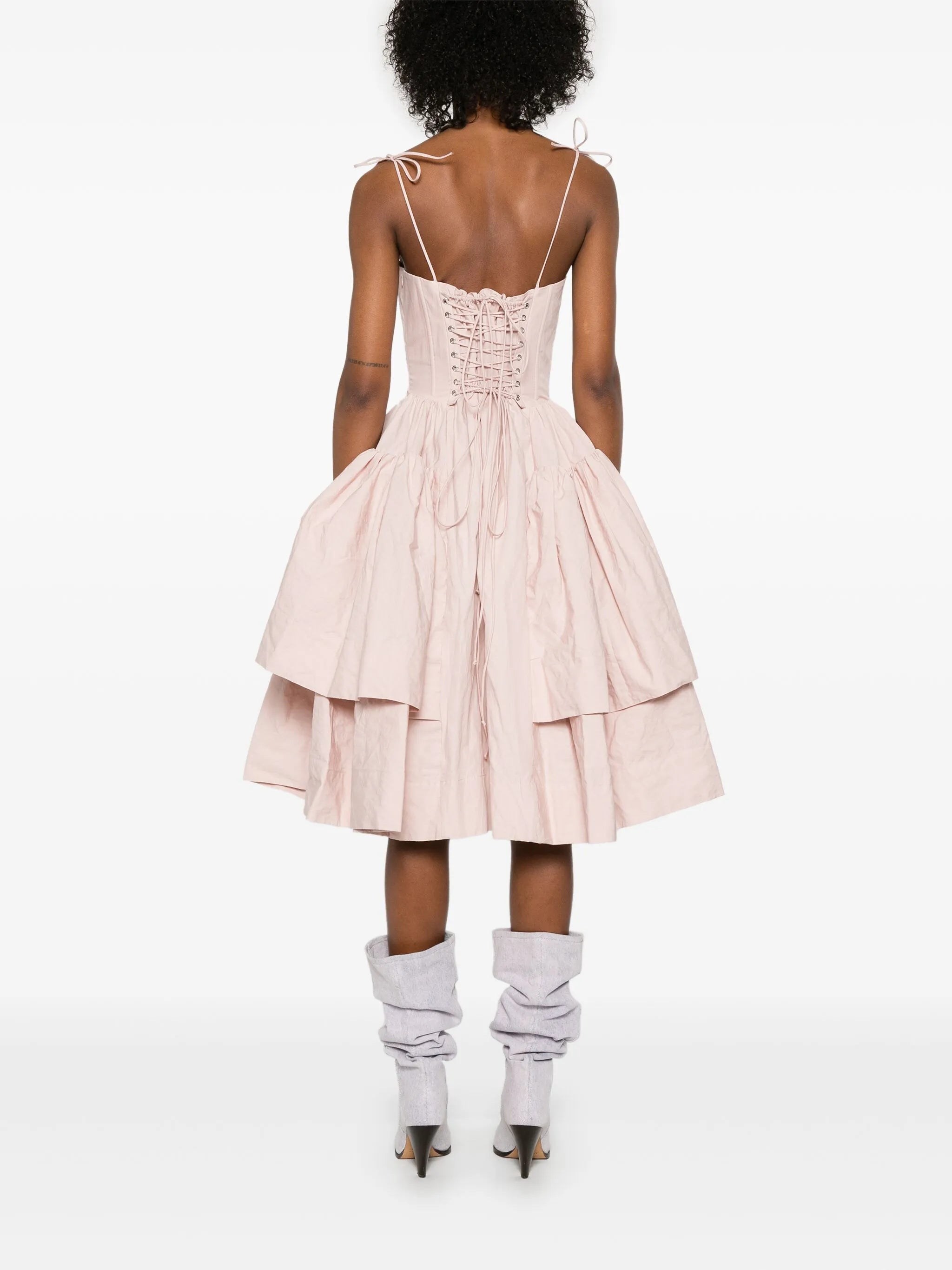 wrinkled corset dress