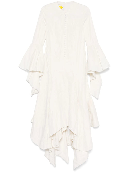wrinkled handkerchief maxi dress