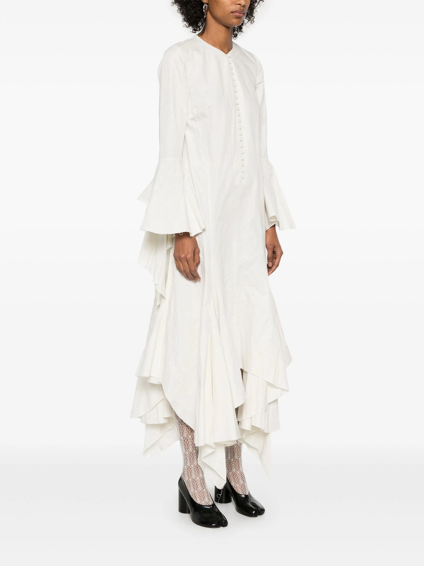 wrinkled handkerchief maxi dress