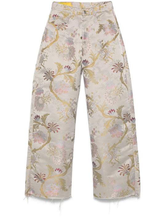brocade-jacquard trousers