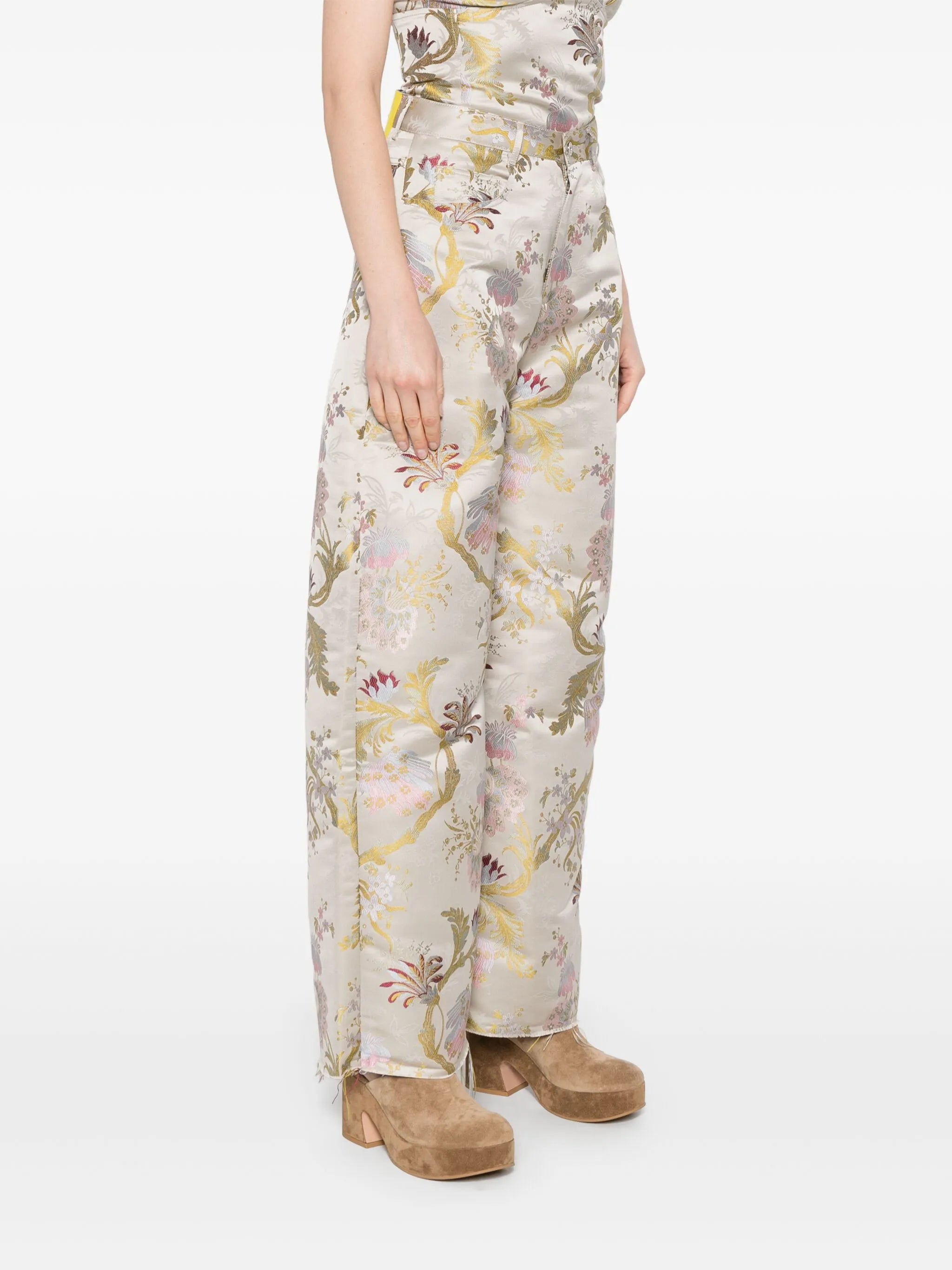 brocade-jacquard trousers - Thumbnail 3