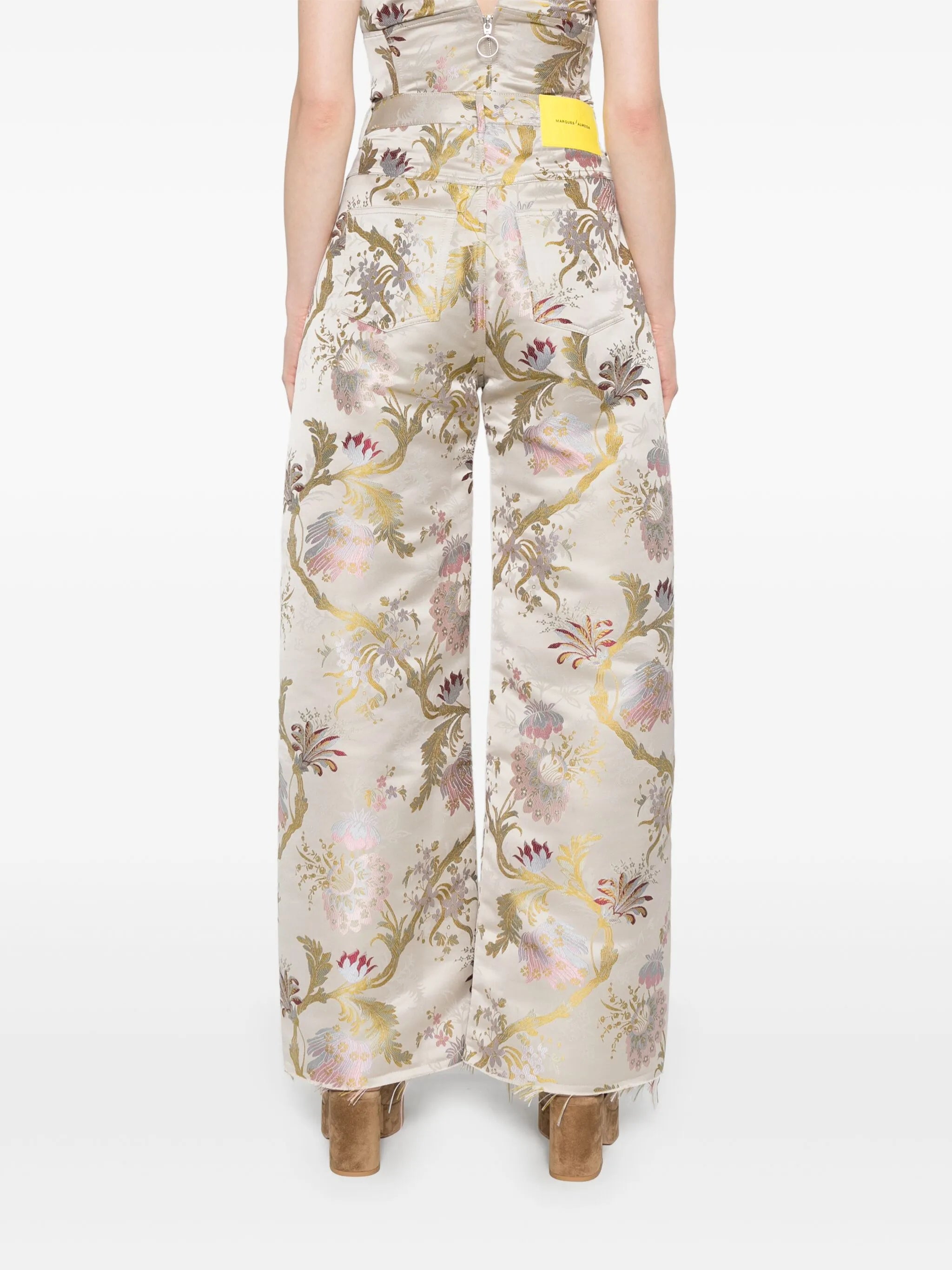 brocade-jacquard trousers - Thumbnail 4