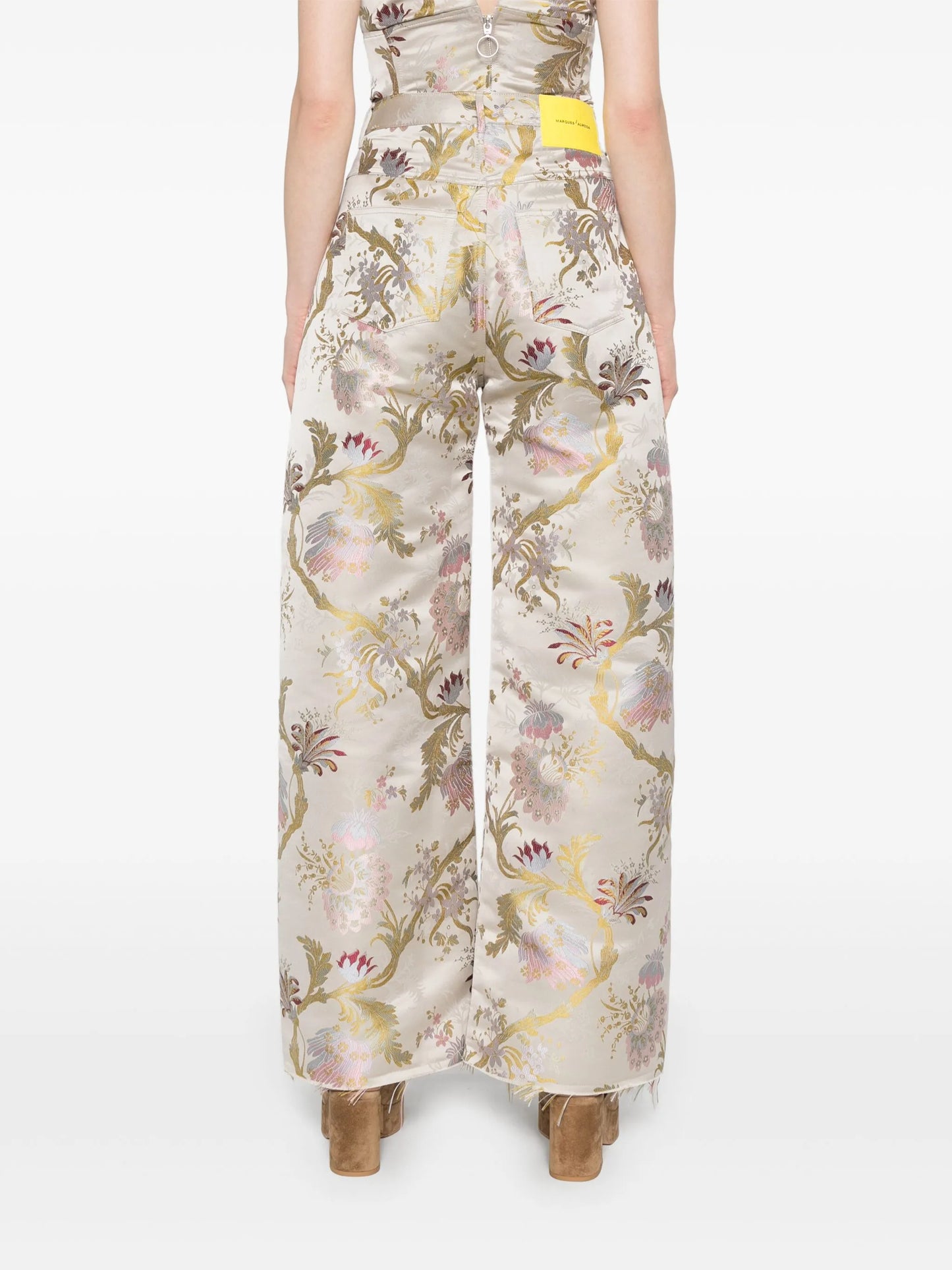 brocade-jacquard trousers