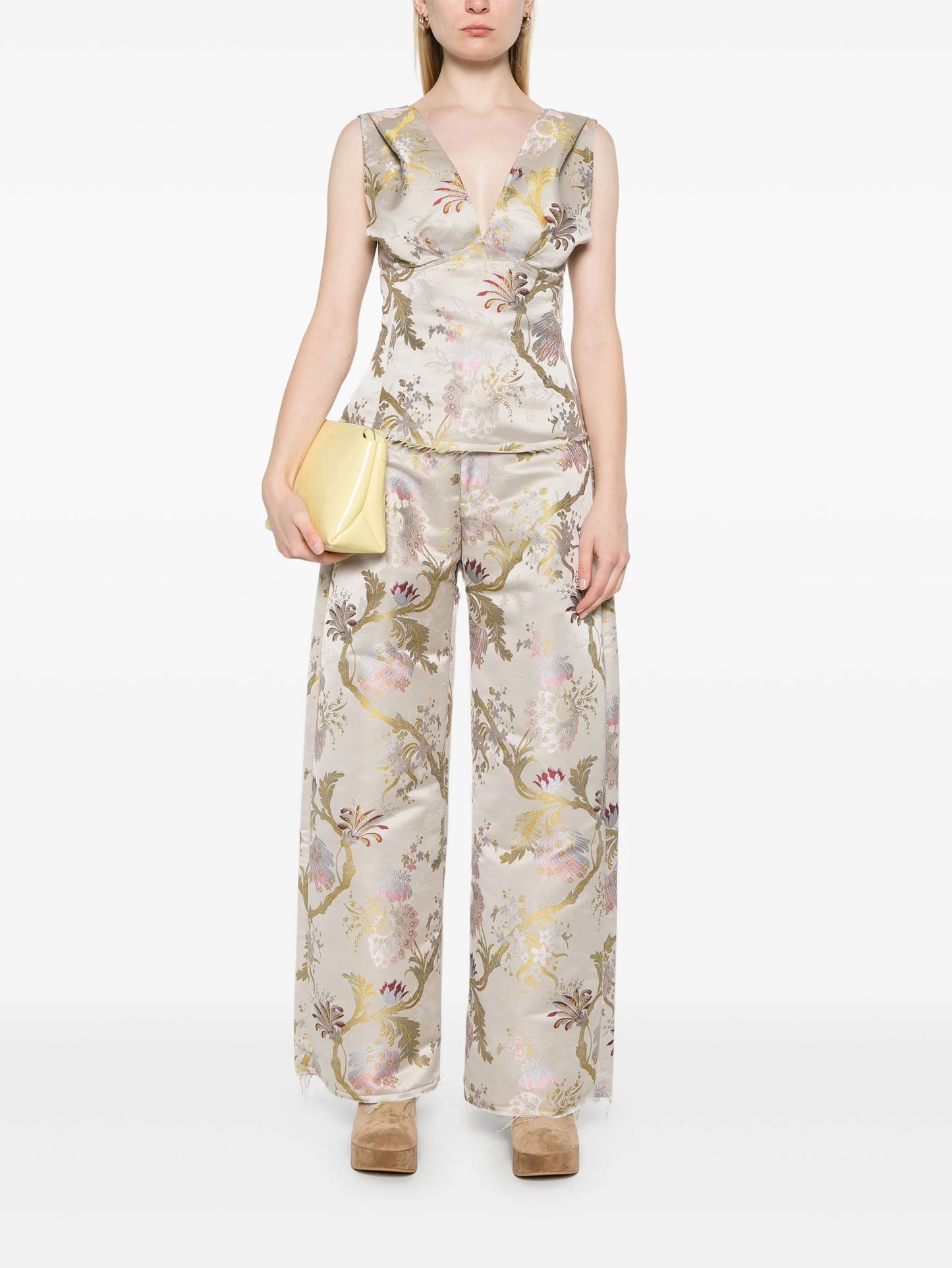 brocade-jacquard trousers