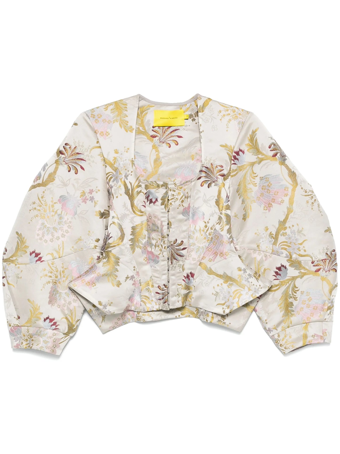brocade-effect satin blouse