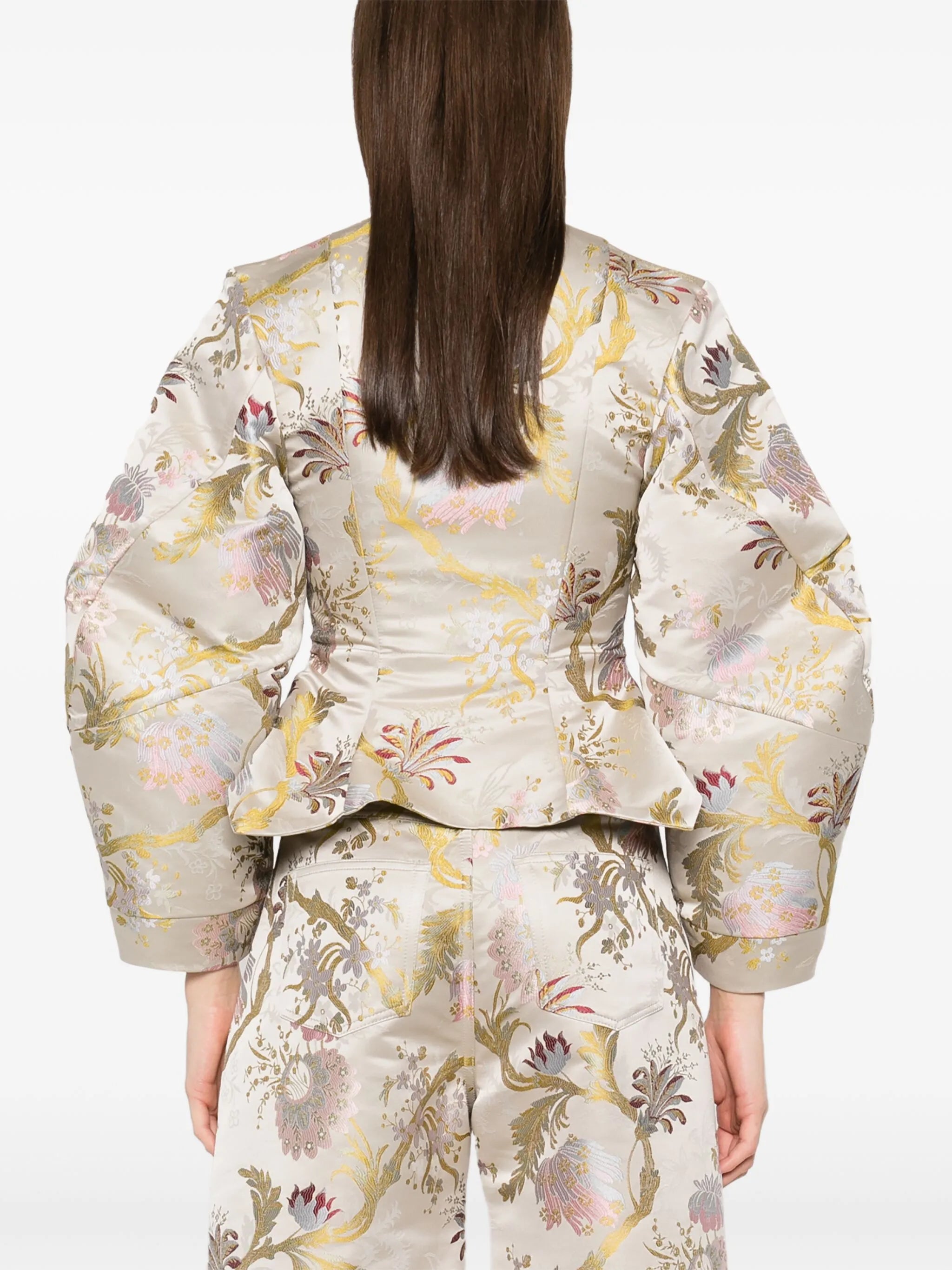 brocade-effect satin blouse