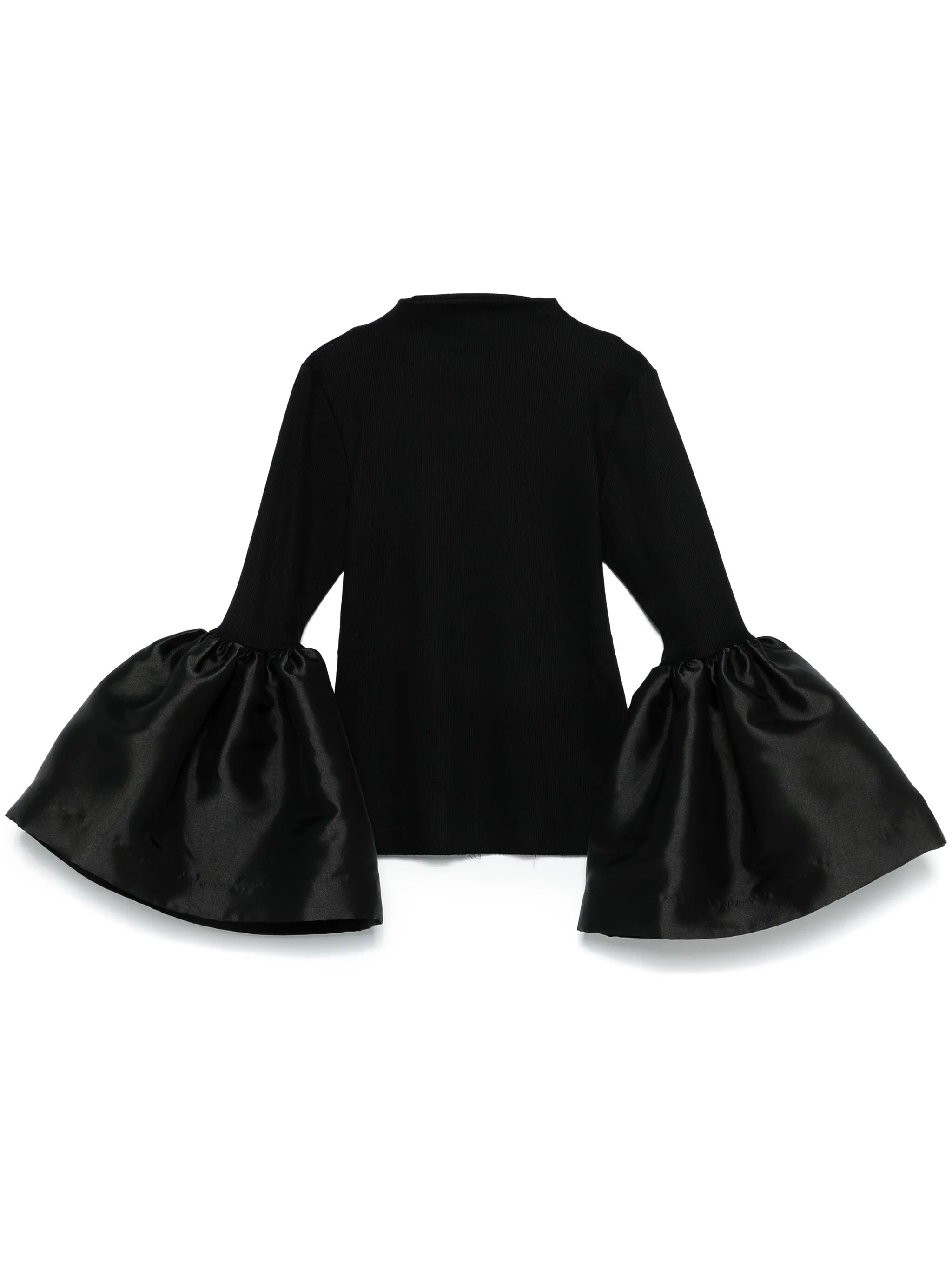 black turtleneck puff sleeve top