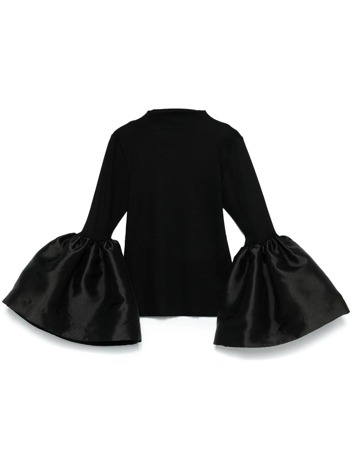 black turtleneck puff sleeve top