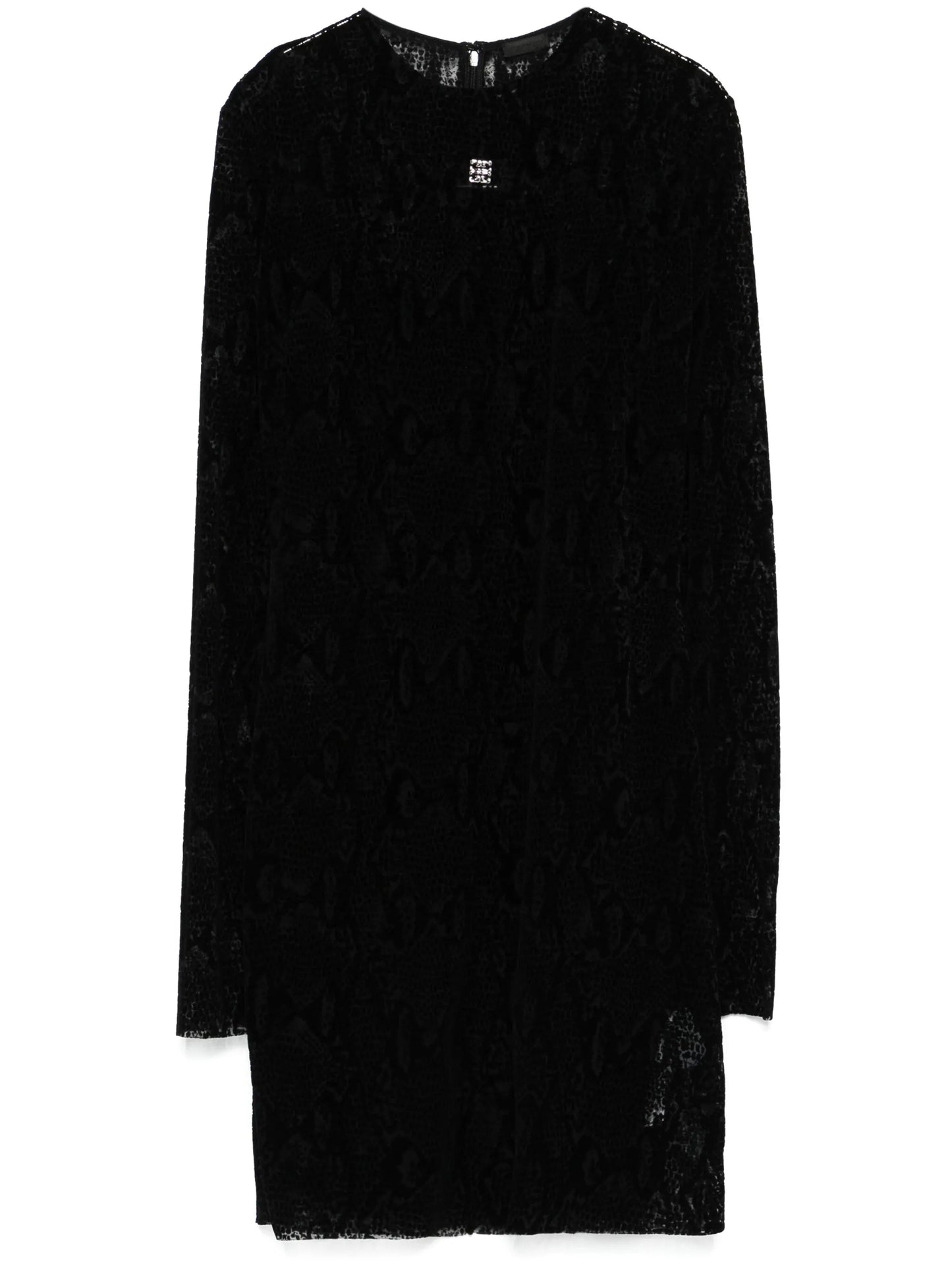 flocked mini dress