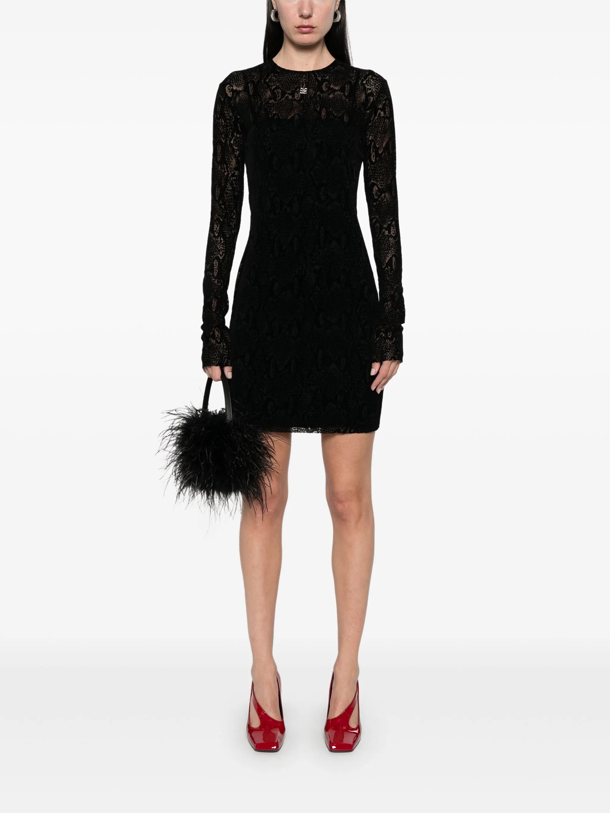 Dress in python print tulle with 4G detail