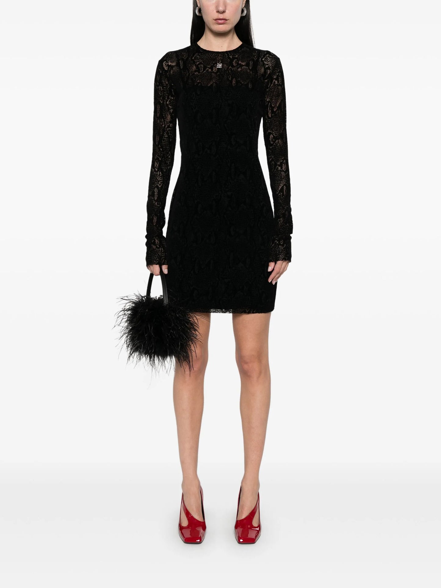 Dress in python print tulle with 4G detail