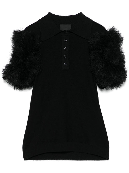 pompom-detail polo top
